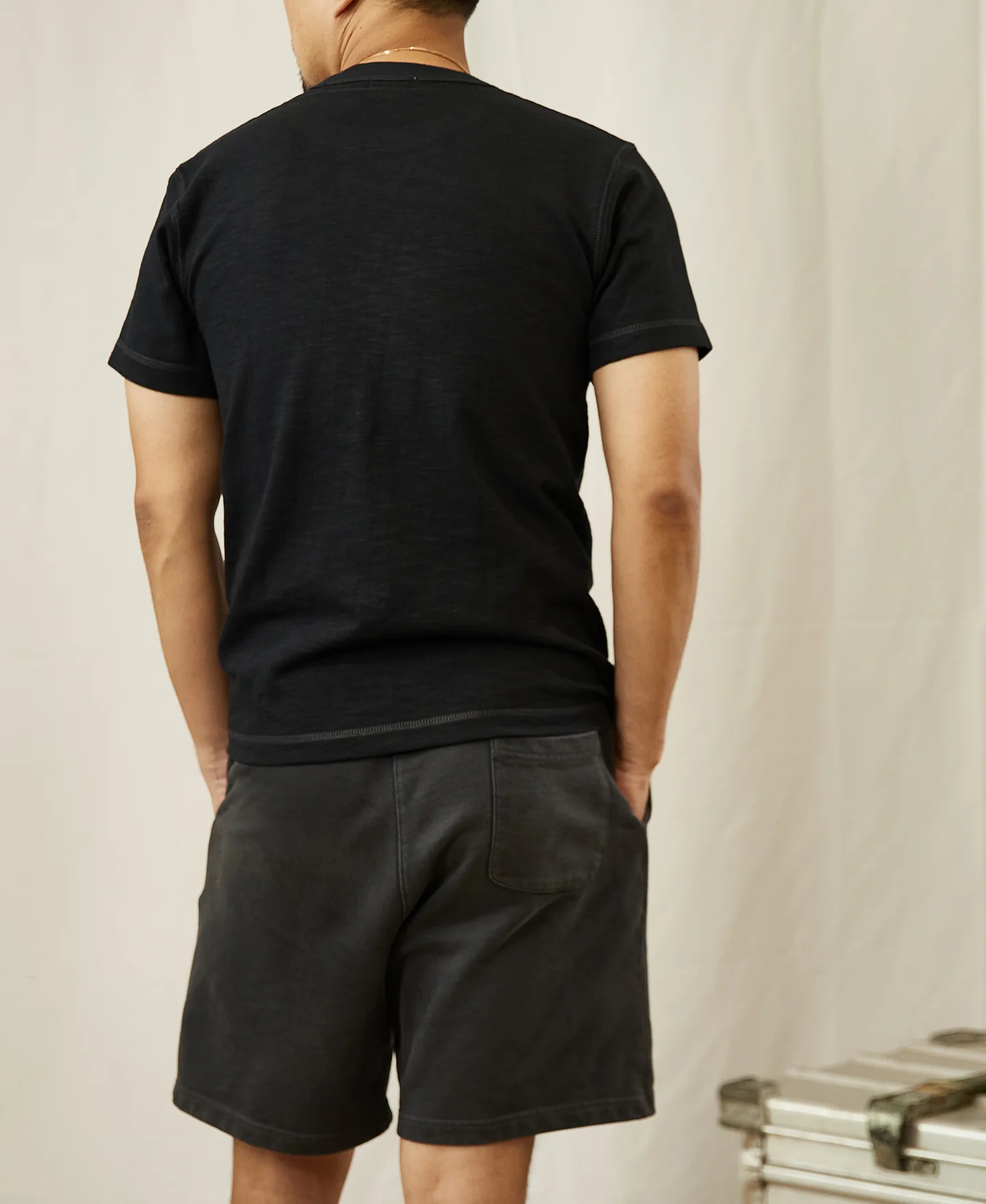 10.5 oz Cotton Tubular Gusset T-Shirt - Black - Image 6