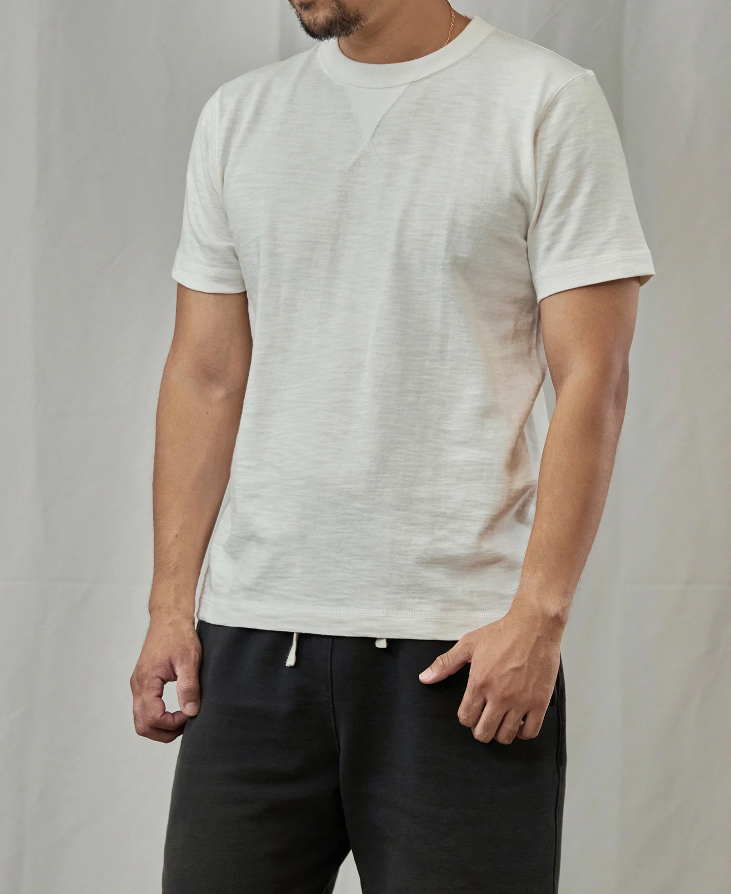 10.5 oz Cotton Tubular Gusset T-Shirt - White - Image 3