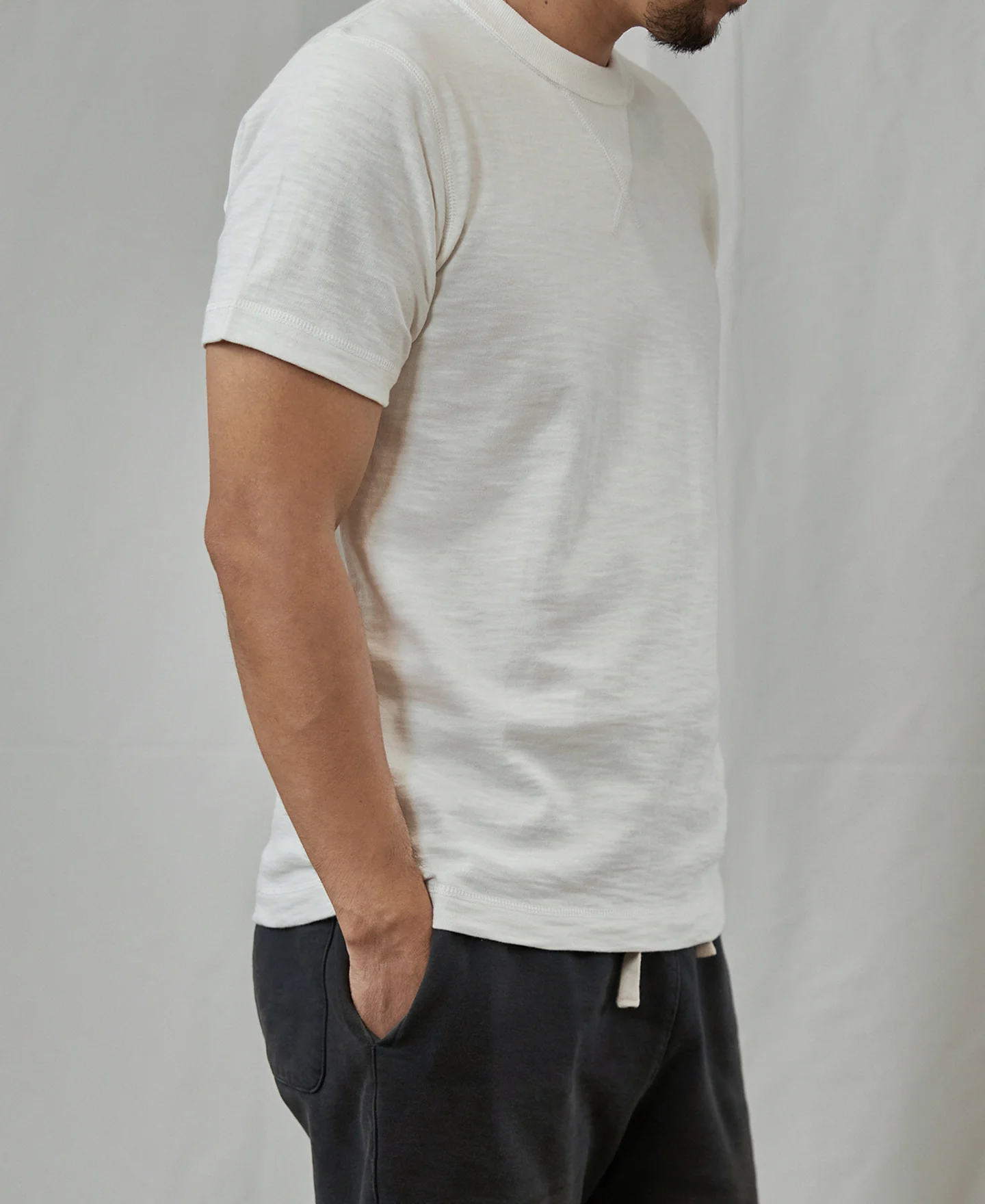 10.5 oz Cotton Tubular Gusset T-Shirt - White - Image 4