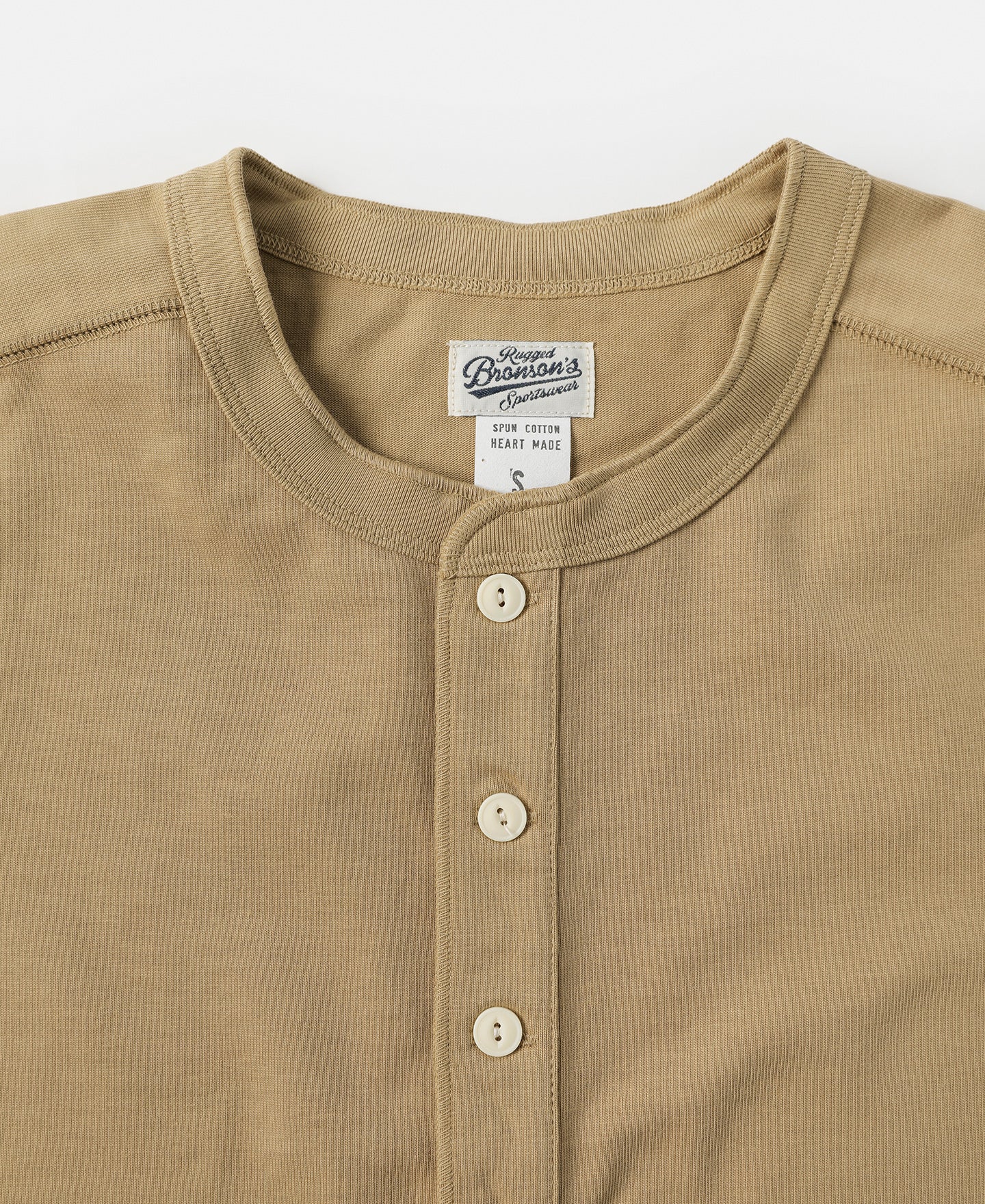 10.6 oz Cotton Short Sleeve Henley T-Shirt - Khaki - Image 5