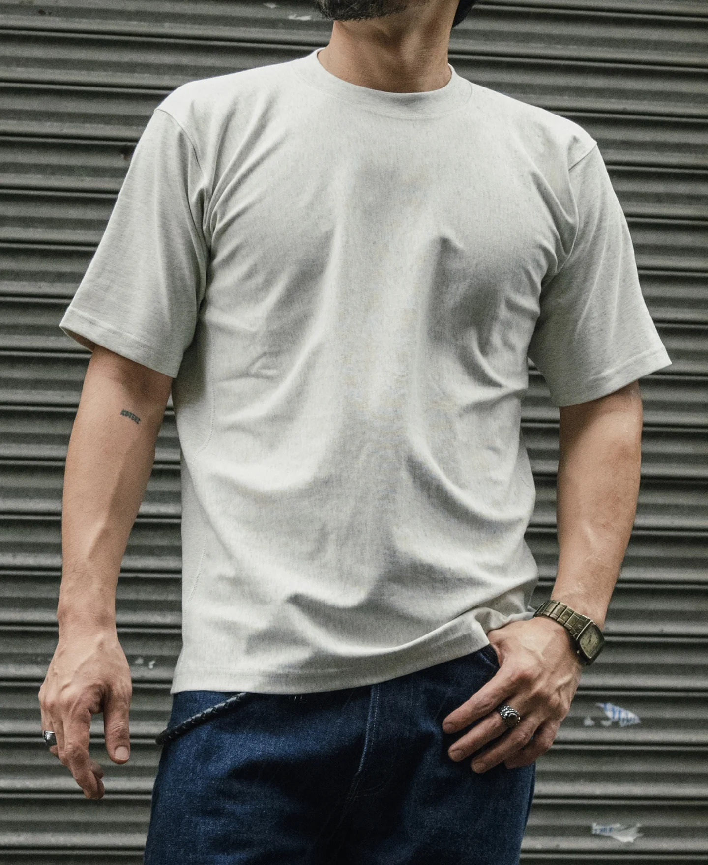 10.6 oz Reverse Weave T-Shirt - Gray - Image 3