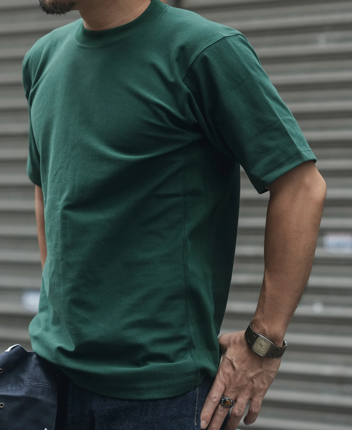 10.6 oz Reverse Weave T-Shirt - Green - Image 4