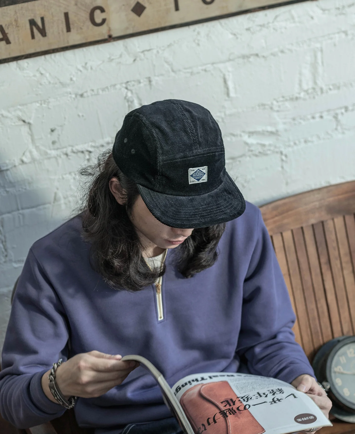 12.5 oz Corduroy 5 Panel Cap - Black - Image 6