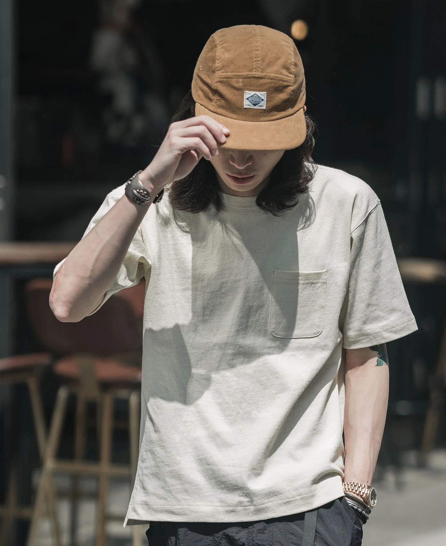 12.5 oz Corduroy 5 Panel Cap - Khaki - Image 6