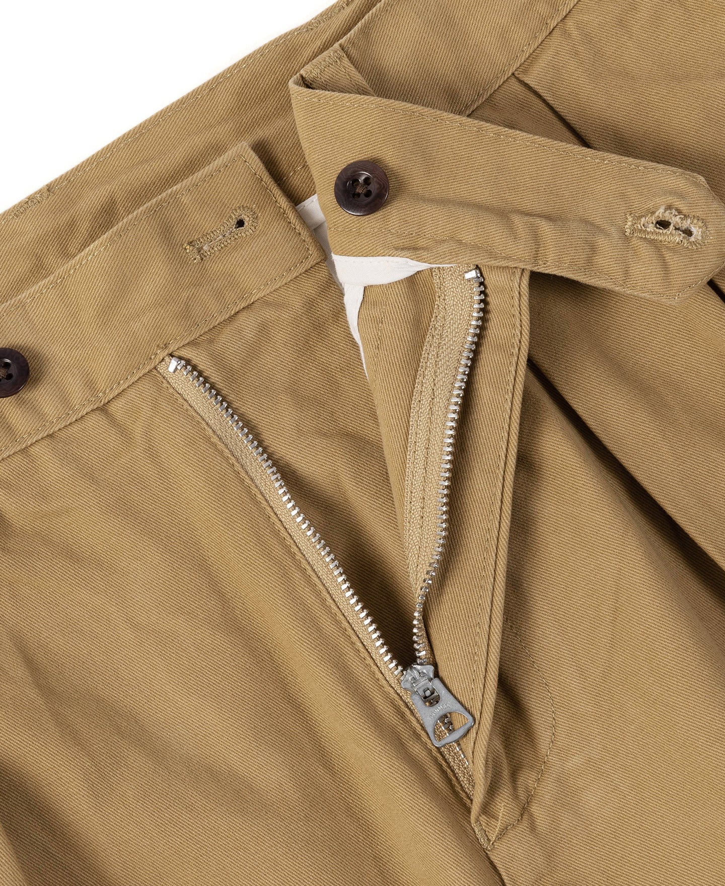 1930s IVY Style Double Pleated Chino Trousers - Yellow - Image 11