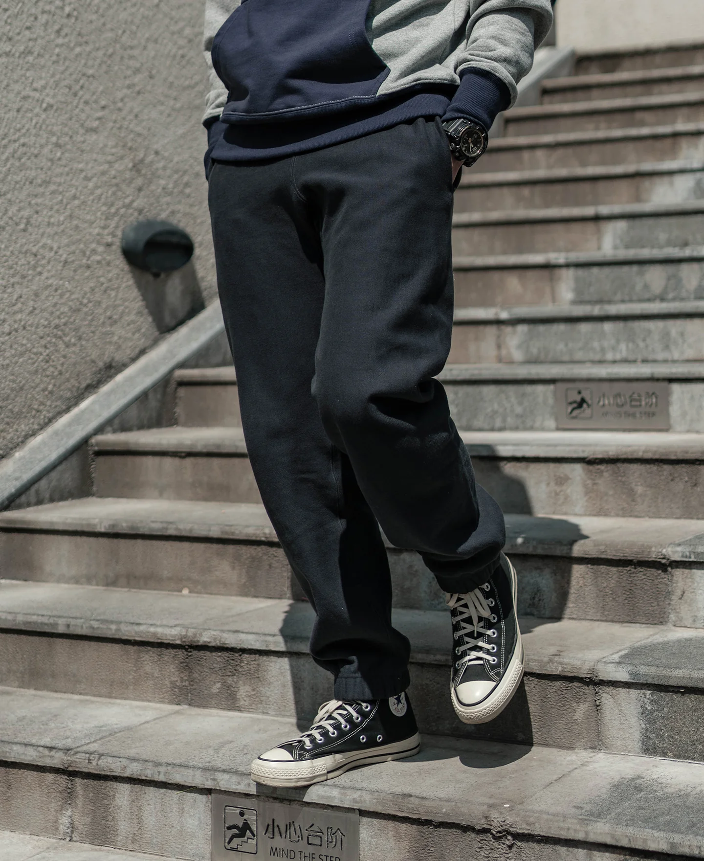 1950s 20.5 oz Terry Cloth Reverse Weave Sweatpants - Black - Image 5
