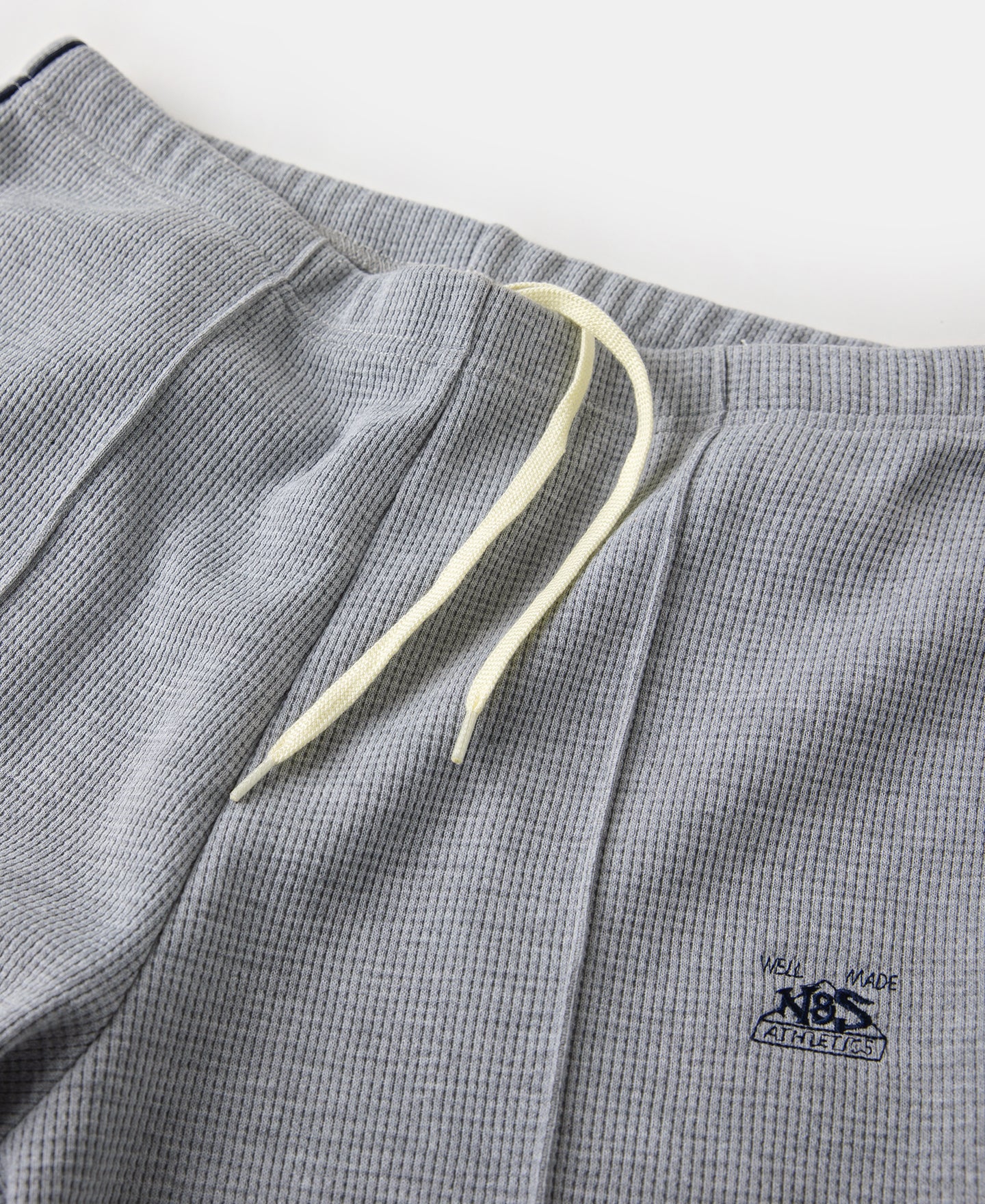 1970s Heavyweight Waffle Knit Jogger Pants - Gray - Image 6