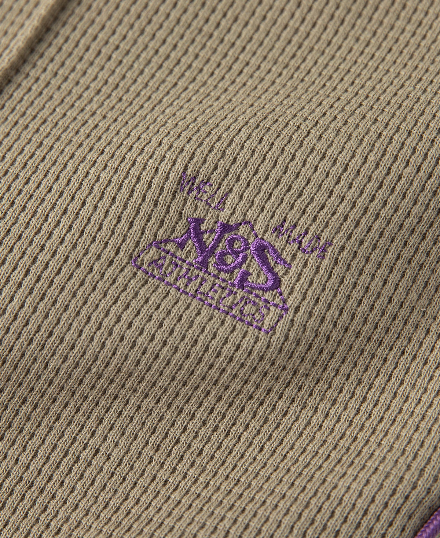 1970s Heavyweight Waffle Knit Jogger Pants - Khaki - Image 10