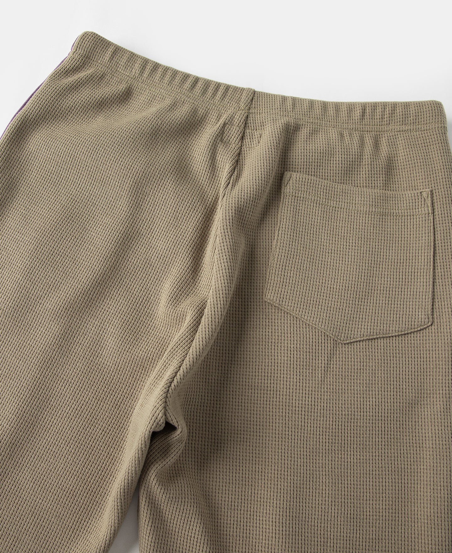 1970s Heavyweight Waffle Knit Jogger Pants - Khaki - Image 11
