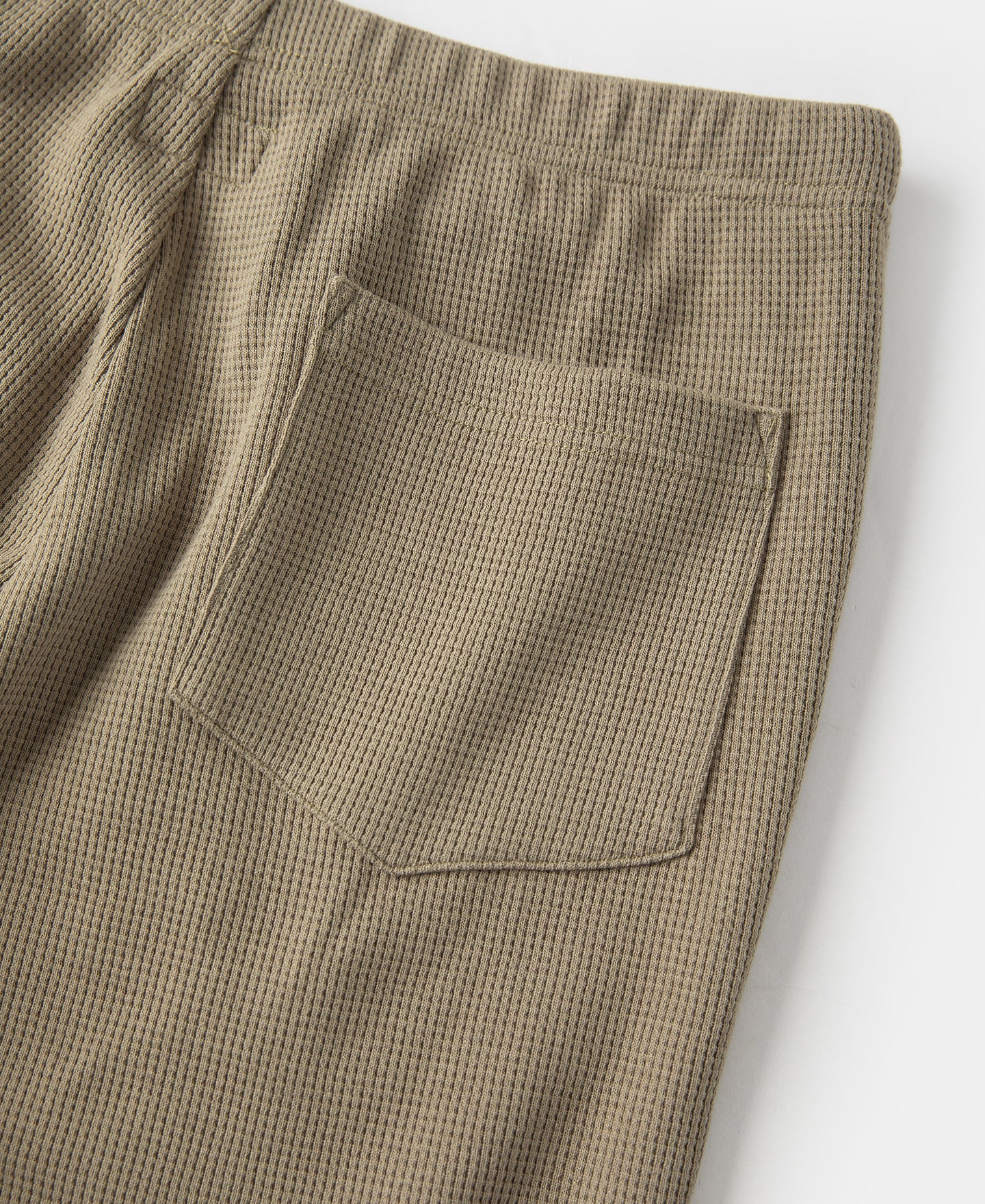 1970s Heavyweight Waffle Knit Jogger Pants - Khaki - Image 12