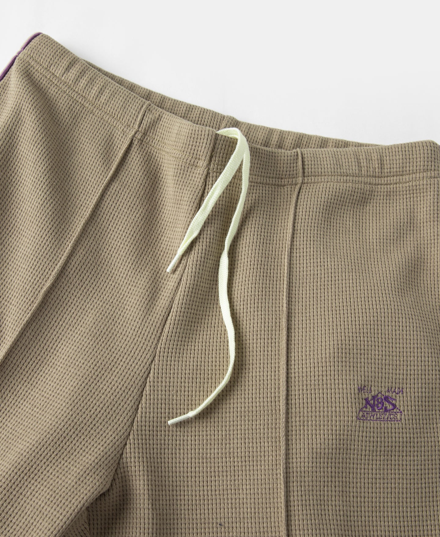 1970s Heavyweight Waffle Knit Jogger Pants - Khaki - Image 6