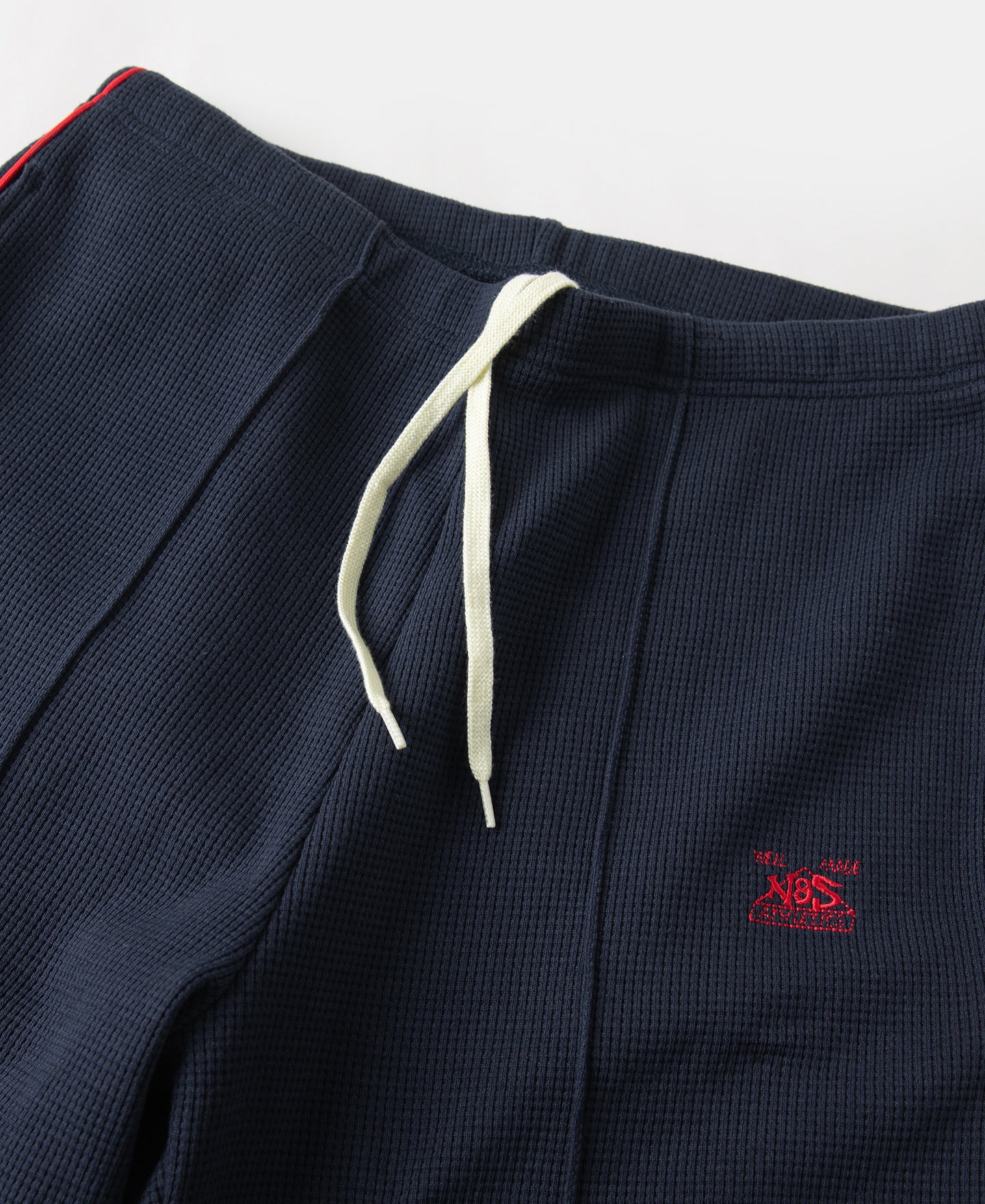 1970s Heavyweight Waffle Knit Jogger Pants - Navy - Image 5