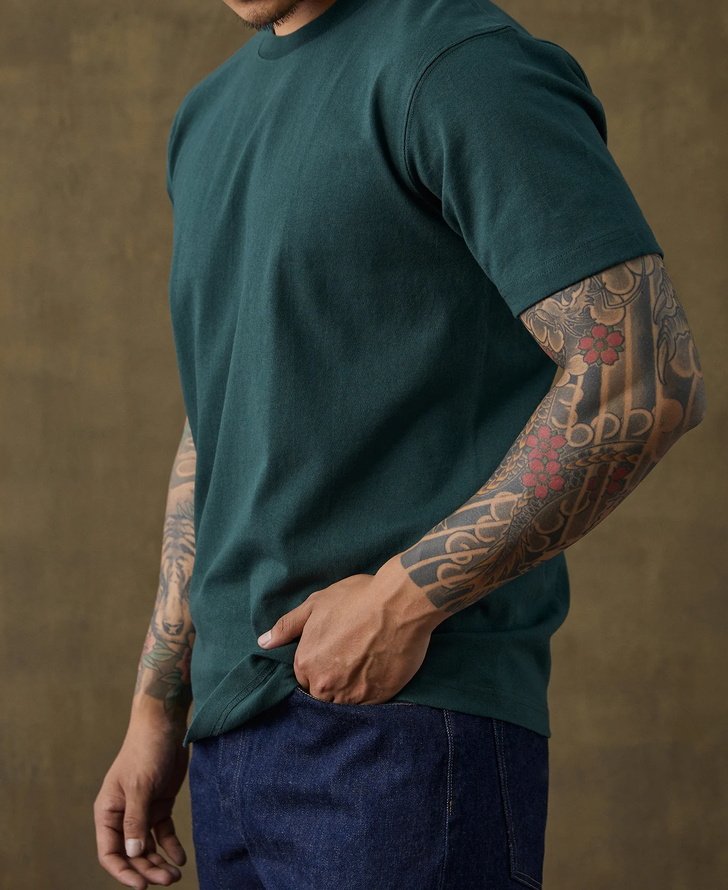 9 oz Cotton Tubular T-Shirt - Dark Green - Image 4