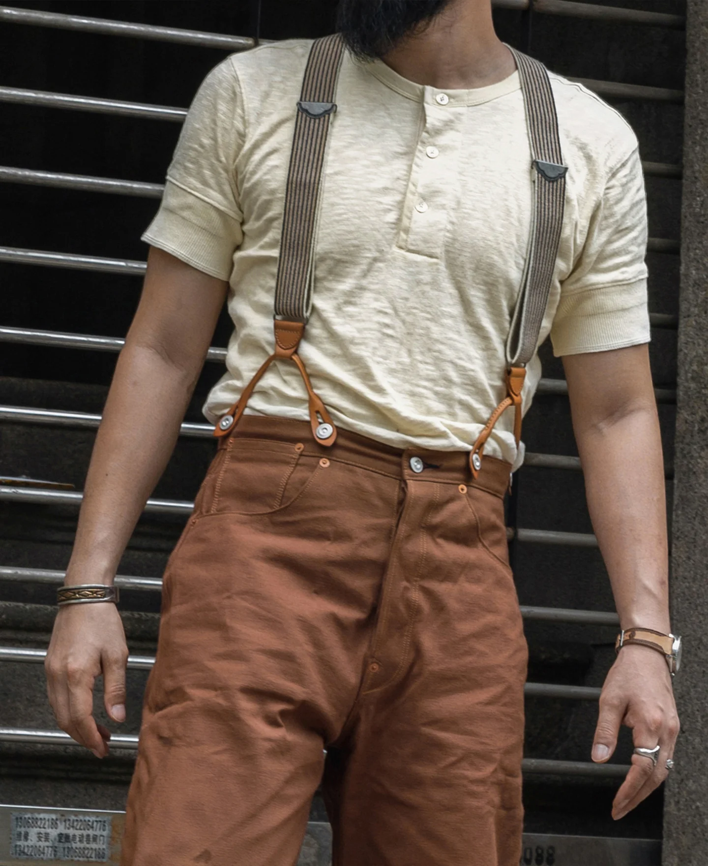 1890s Slub Cotton Henley T-Shirt - Image 6