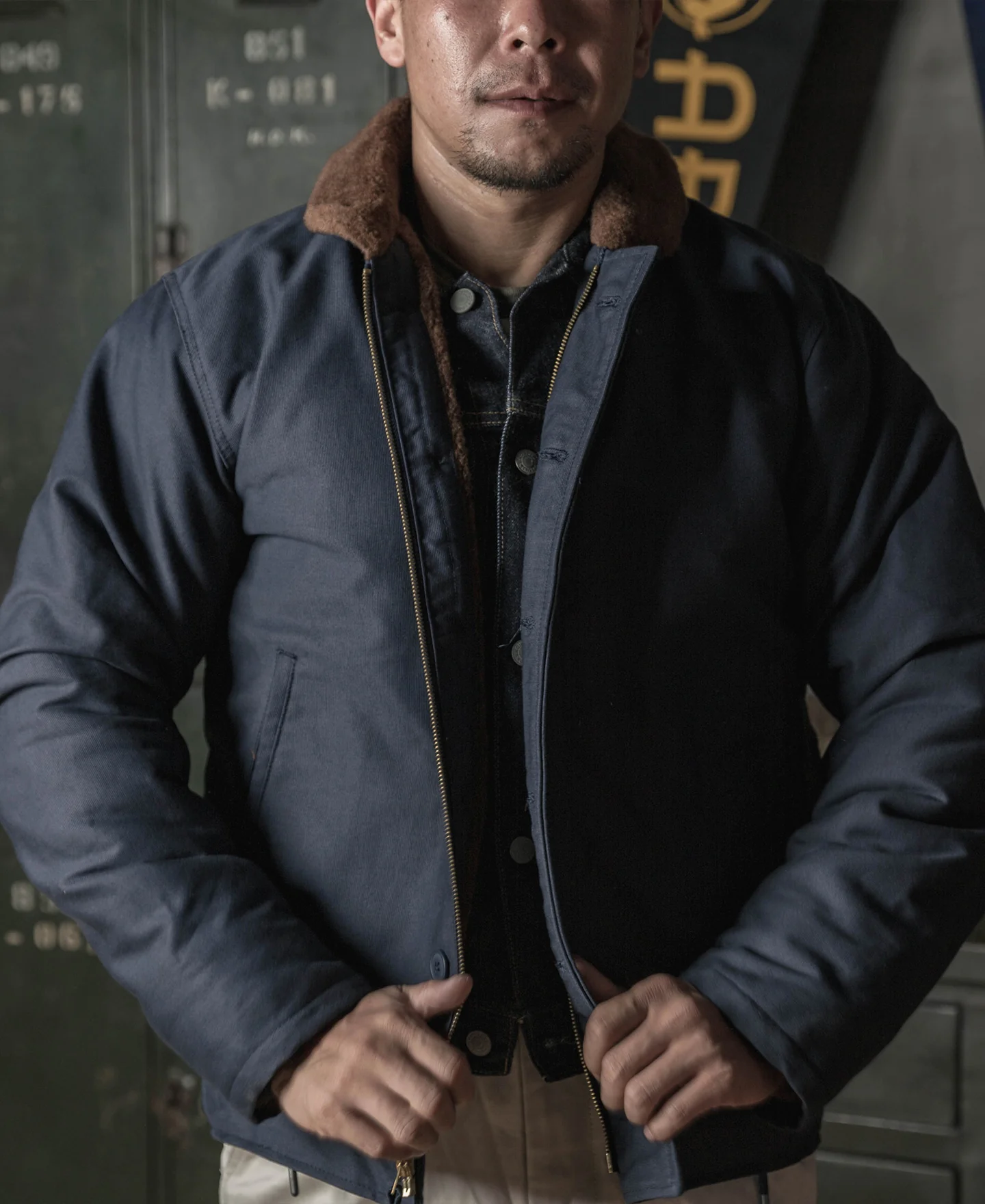 1943 USN 1st Type N-1 Deck Jacket - Navy/ Stencil - Image 3