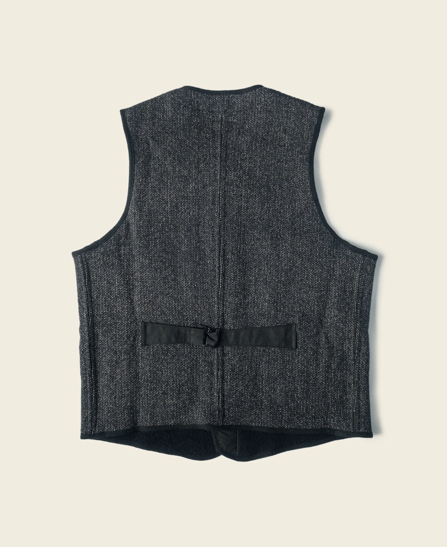 1930s Salt & Pepper Beach Cloth Wool Vest - Image 2