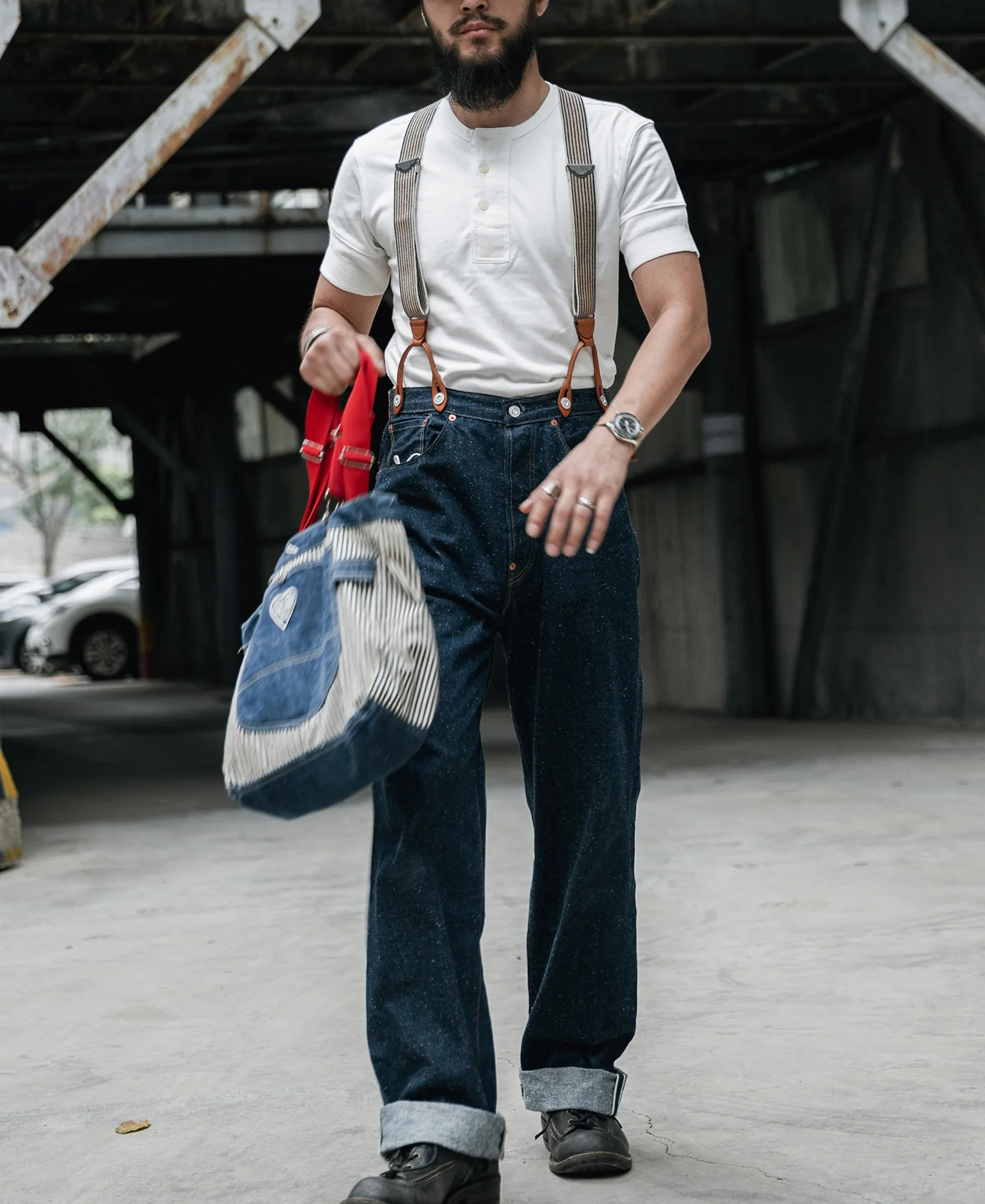Vintage Short Sleeve Henley T-Shirt - White - Image 6
