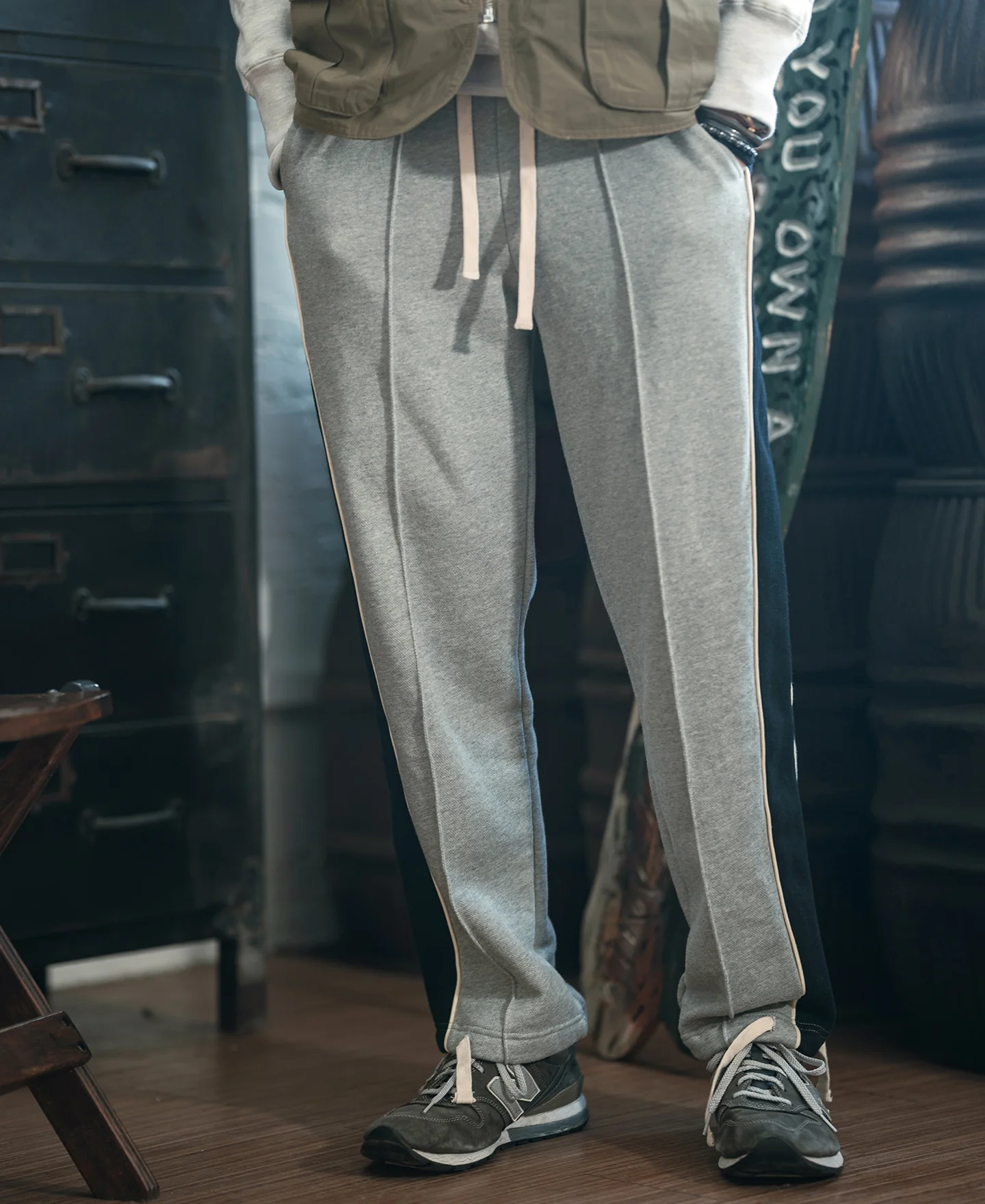 Classic Straight-Leg Striped Logo-Embroidered Cotton-Terry Sweatpants - Gray - Image 3