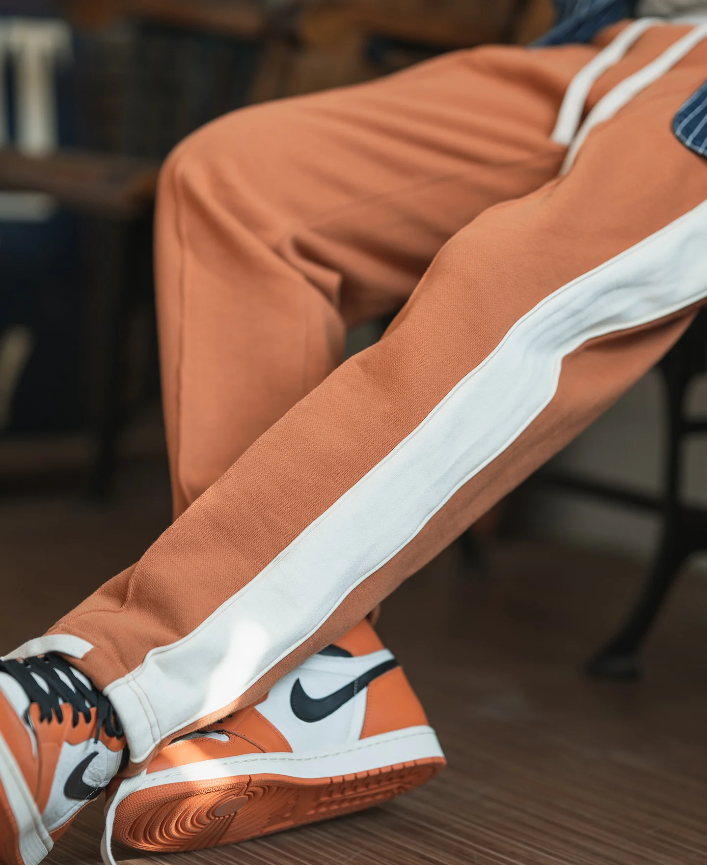 Classic Straight-Leg Striped Logo-Embroidered Cotton-Terry Sweatpants - Orange - Image 4