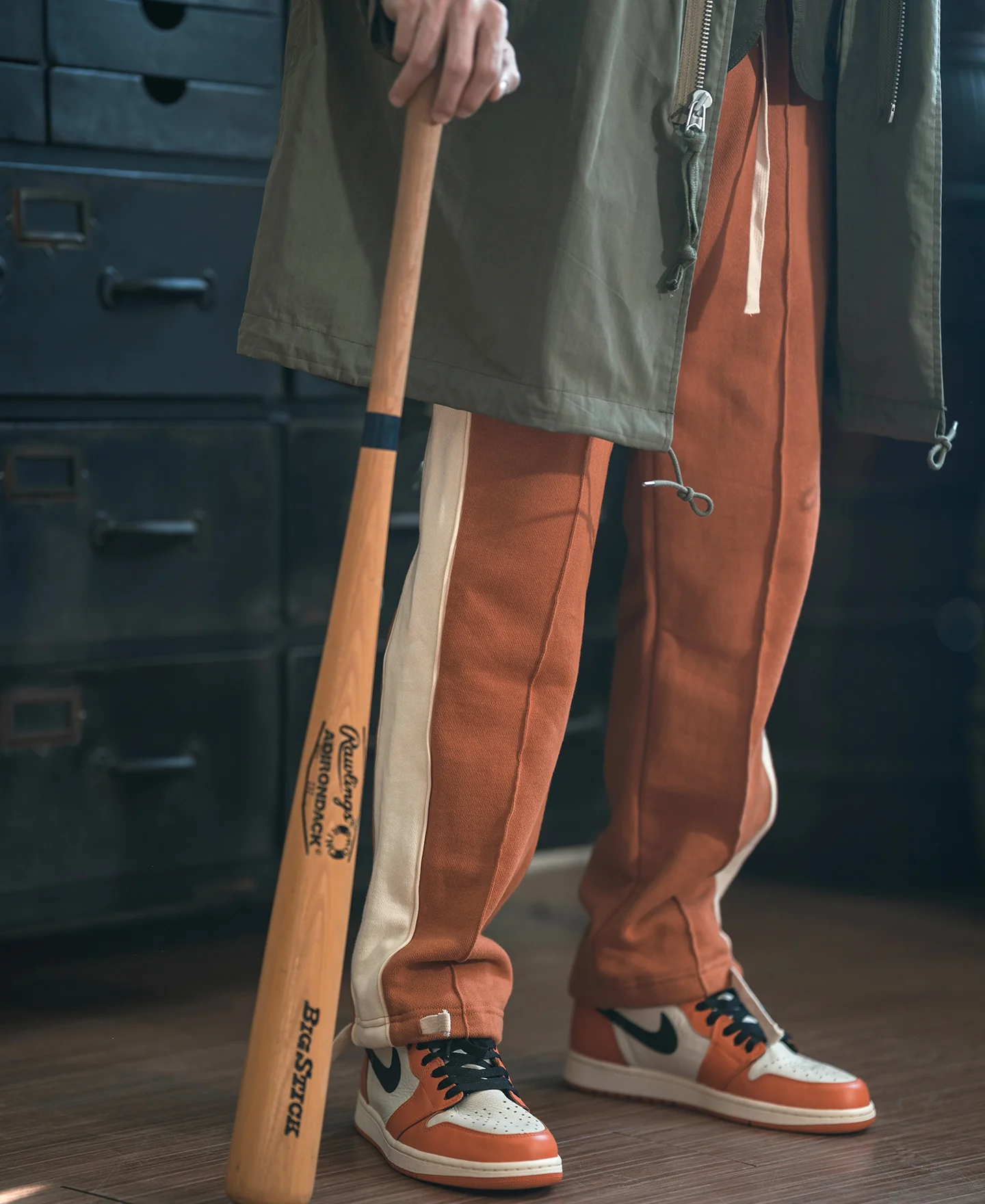 Classic Straight-Leg Striped Logo-Embroidered Cotton-Terry Sweatpants - Orange - Image 5