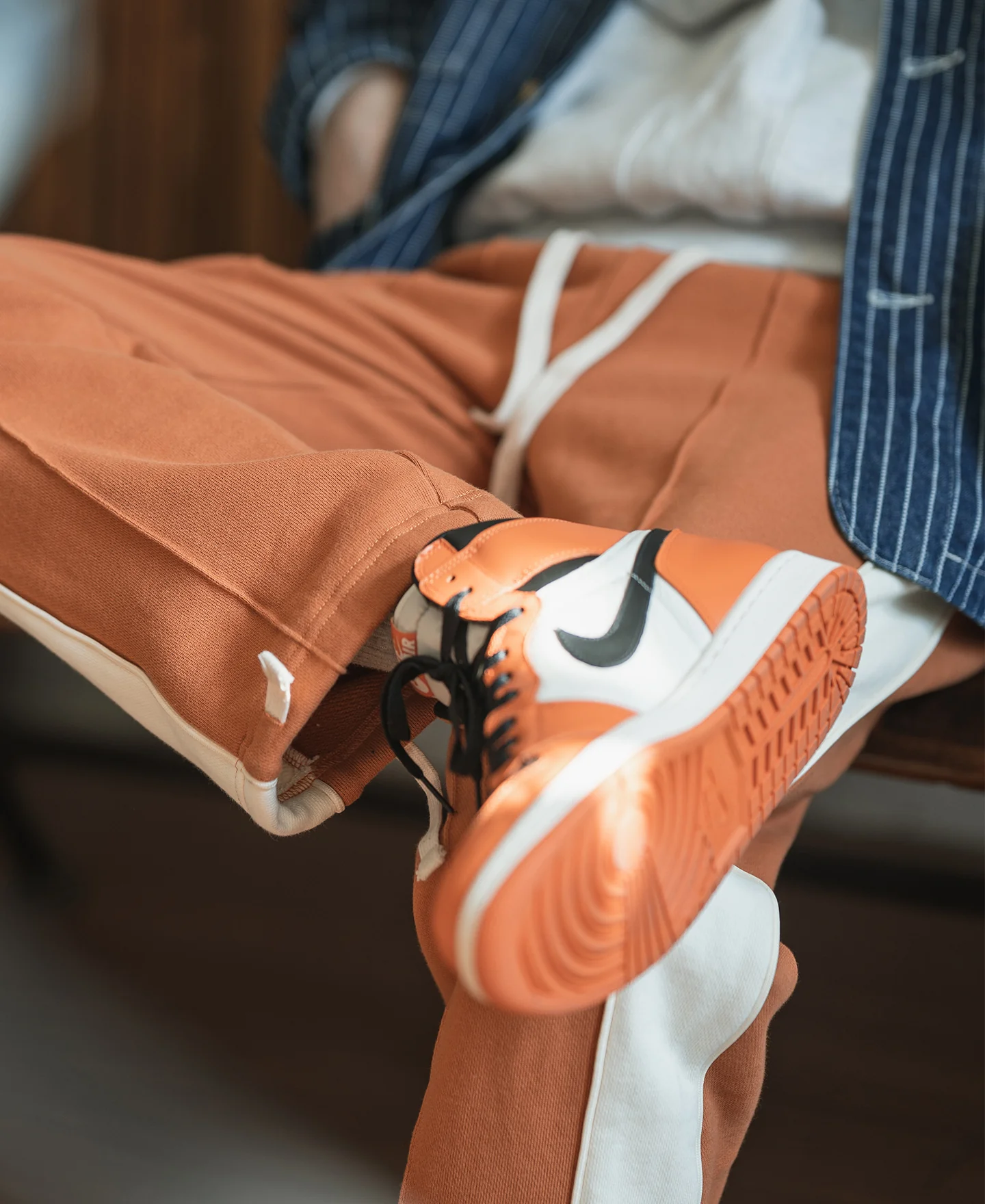 Classic Straight-Leg Striped Logo-Embroidered Cotton-Terry Sweatpants - Orange - Image 6