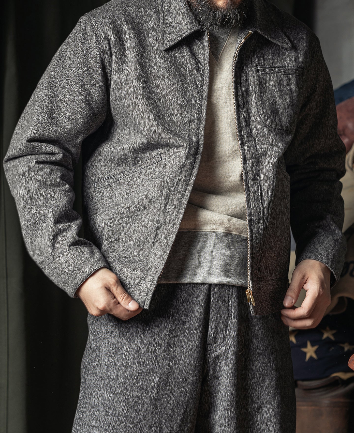 Covert Salt & Pepper Cossack Jacket - Image 3