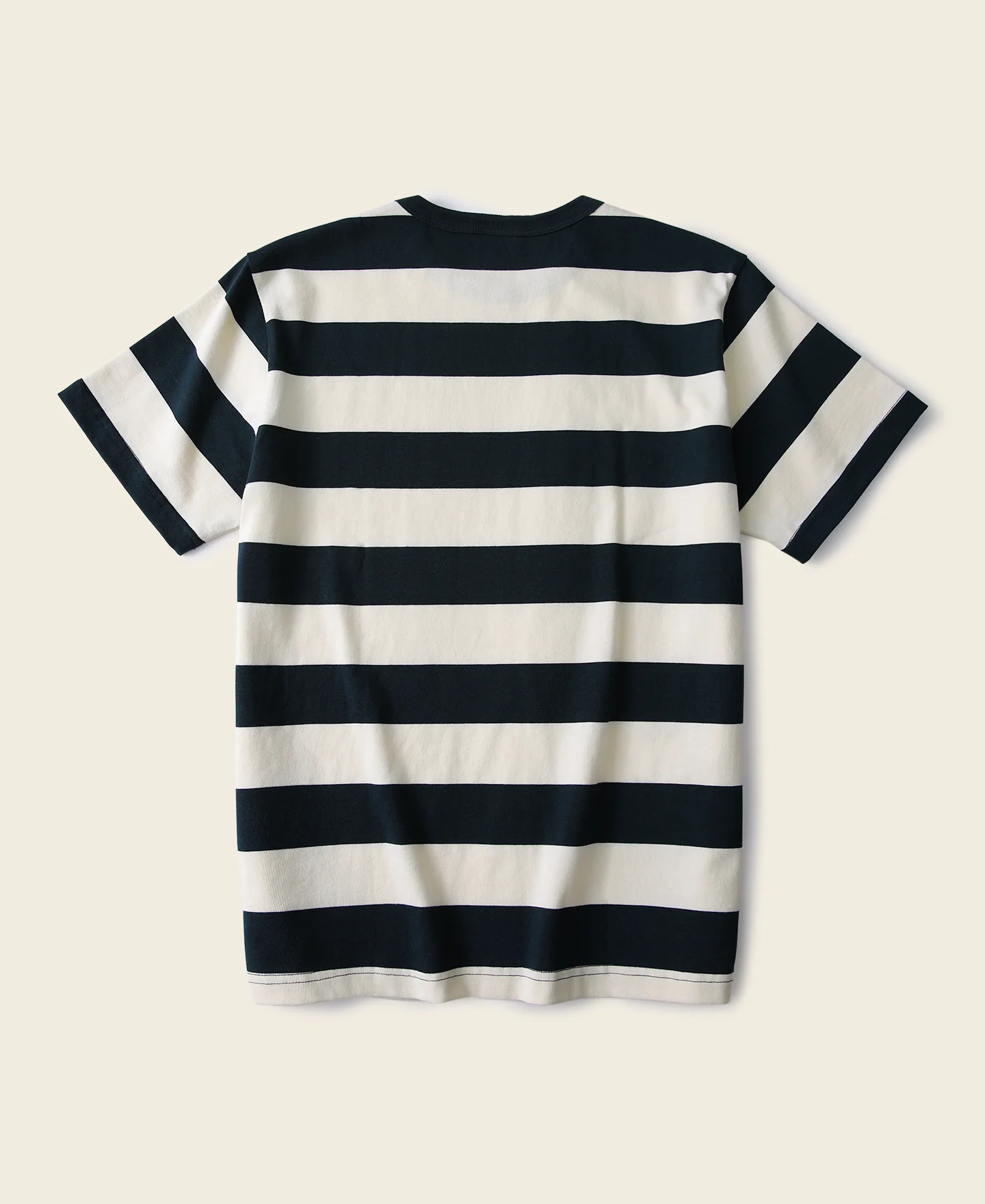 Heavyweight Cotton Wide Striped T-Shirt - Blue/White - Image 2