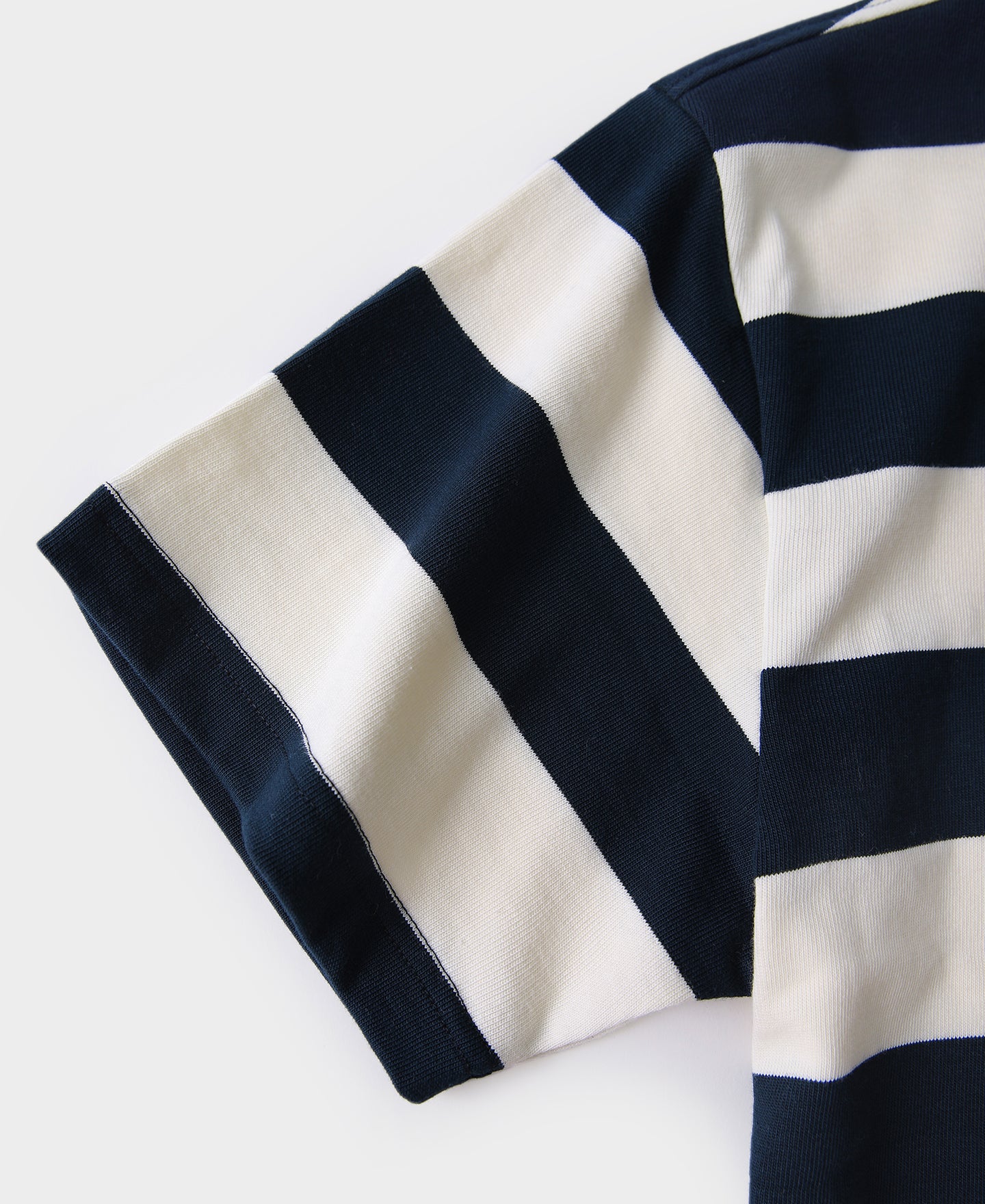 Heavyweight Cotton Wide Striped T-Shirt - Blue/White - Image 9