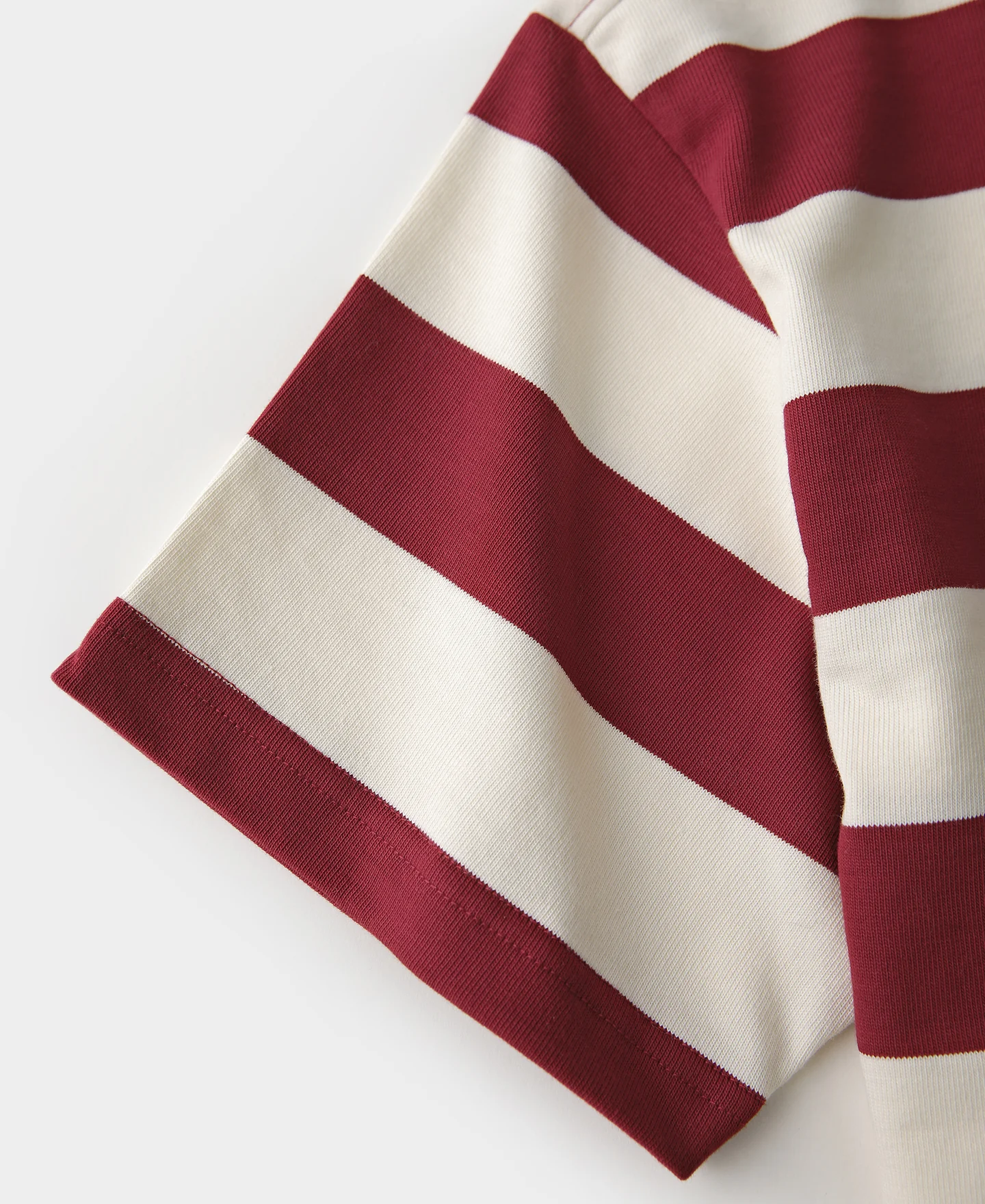 Heavyweight Cotton Wide Striped T-Shirt - Red/Apricot - Image 11