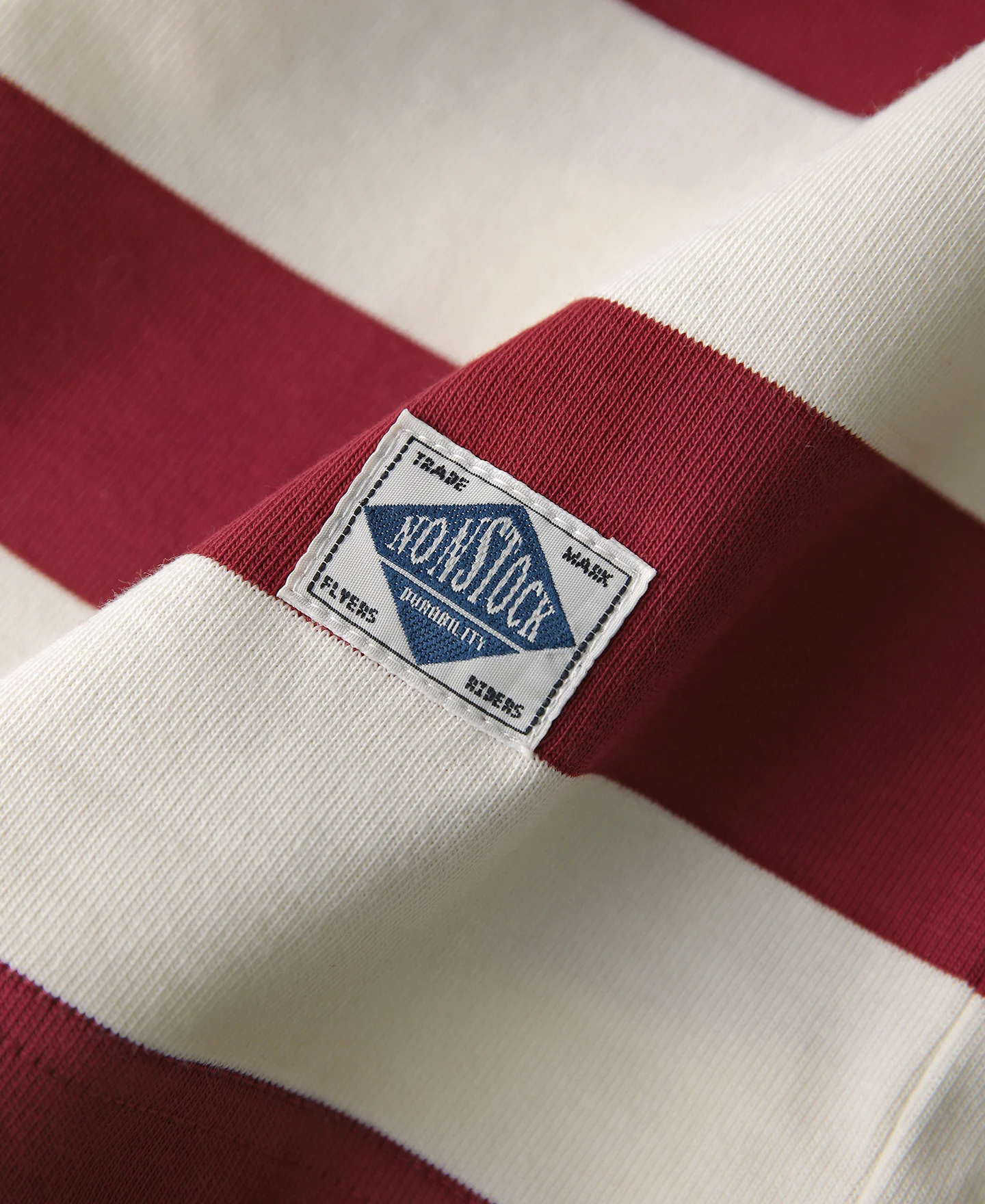 Heavyweight Cotton Wide Striped T-Shirt - Red/Apricot - Image 12