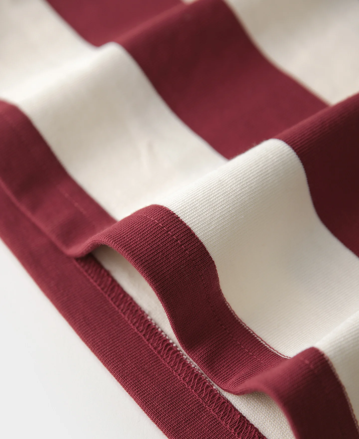 Heavyweight Cotton Wide Striped T-Shirt - Red/Apricot - Image 13