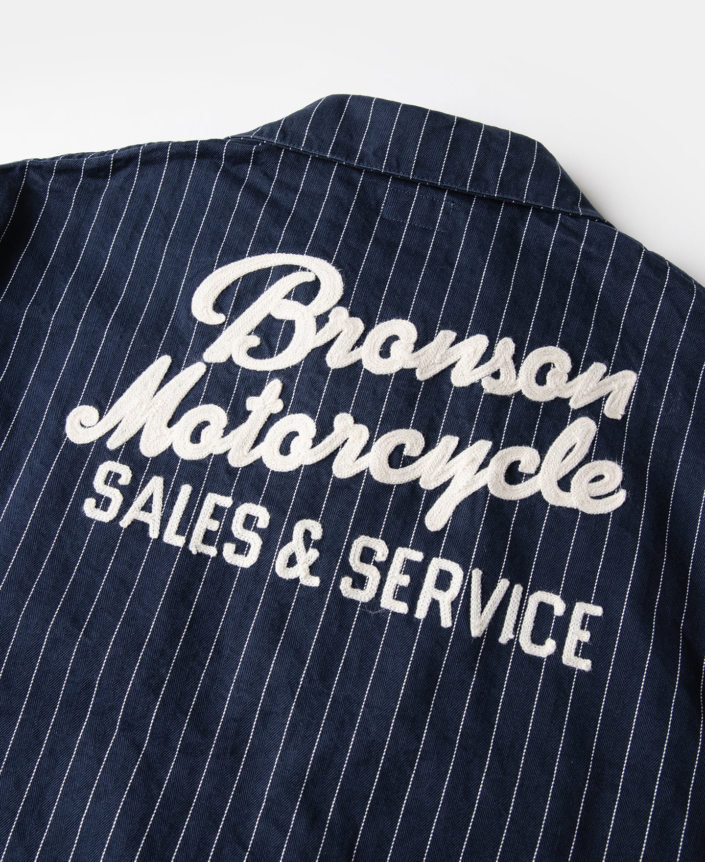 Lot 954 1950s Motorcycle Mechanic Stripe Chore Coat - Navy - Image 12