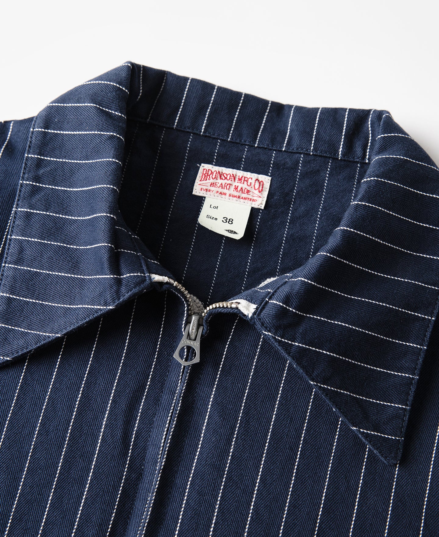 Lot 954 1950s Motorcycle Mechanic Stripe Chore Coat - Navy - Image 6