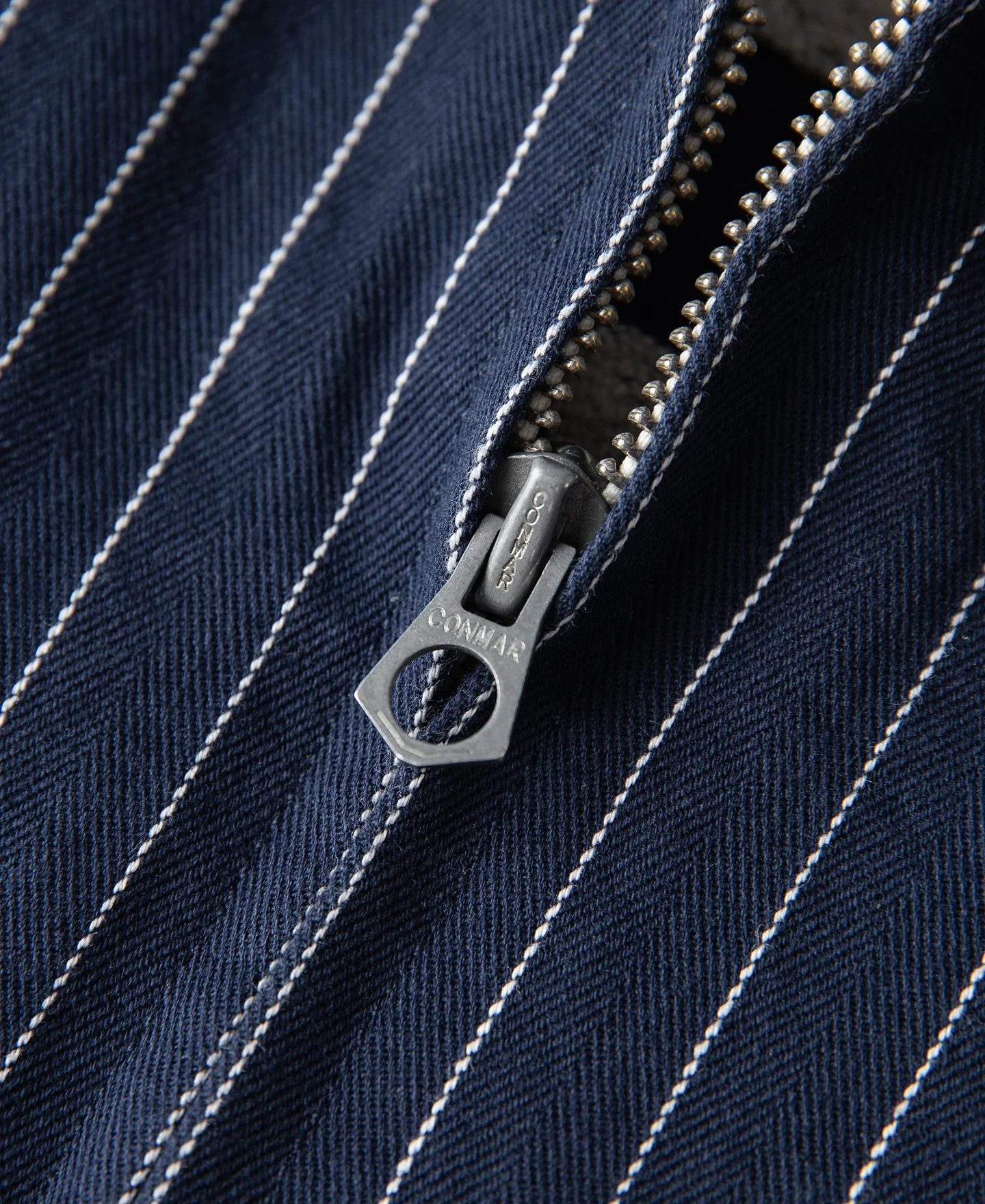 Lot 954 1950s Motorcycle Mechanic Stripe Chore Coat - Navy - Image 9