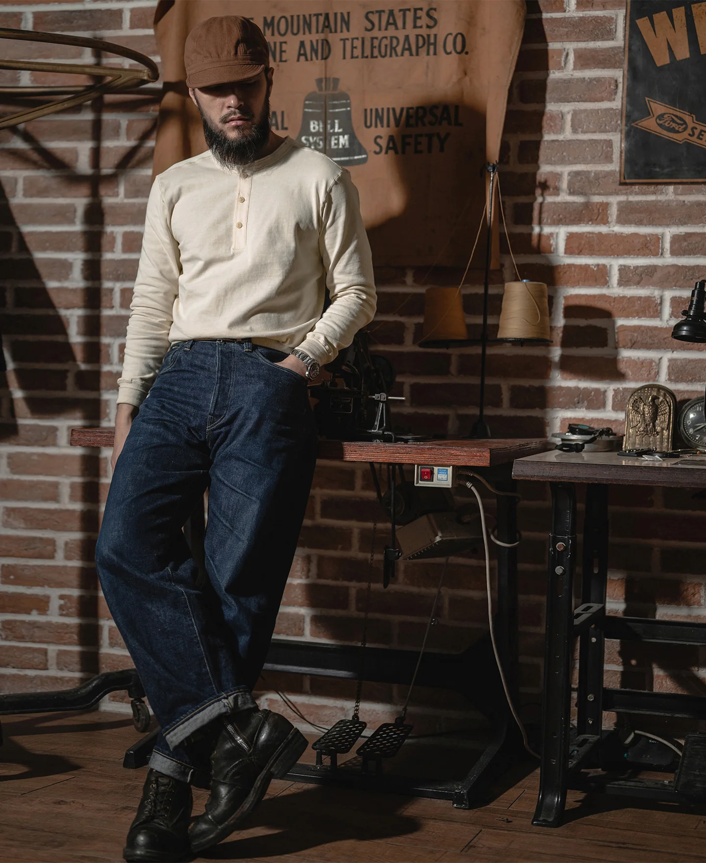 Vintage Long Sleeve Henley Shirt - Apricot - Image 7