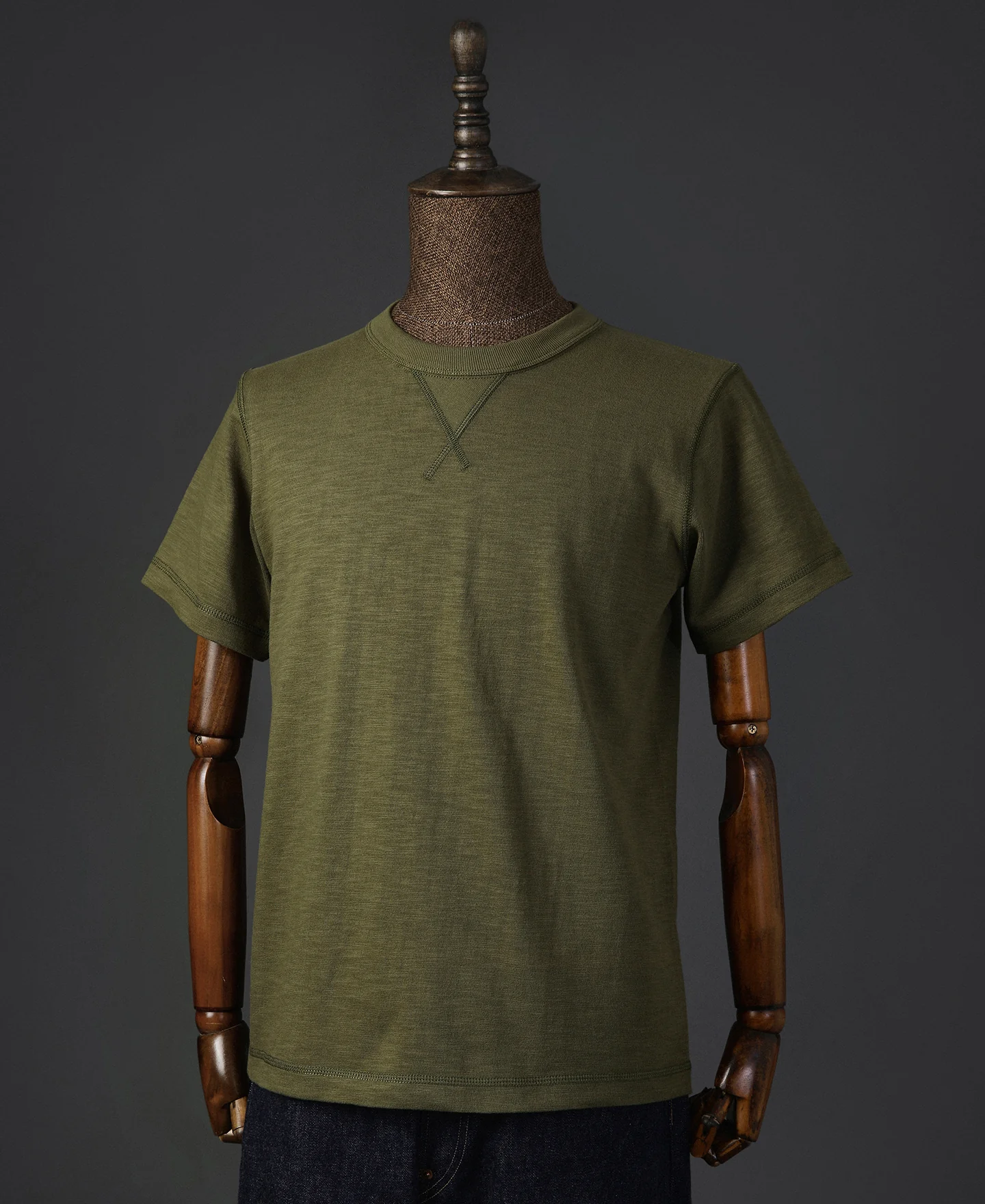 10.5 oz Cotton Tubular Gusset T-Shirt - Green - Image 3