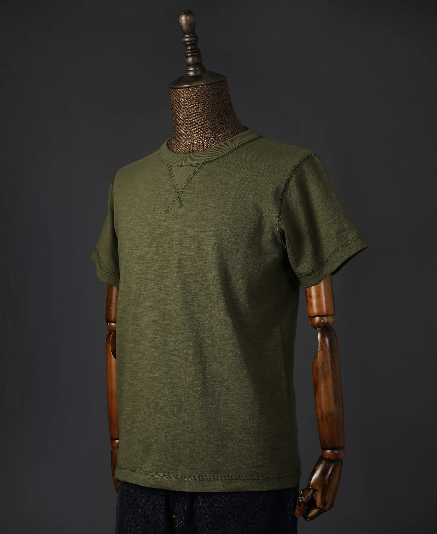 10.5 oz Cotton Tubular Gusset T-Shirt - Green - Image 4