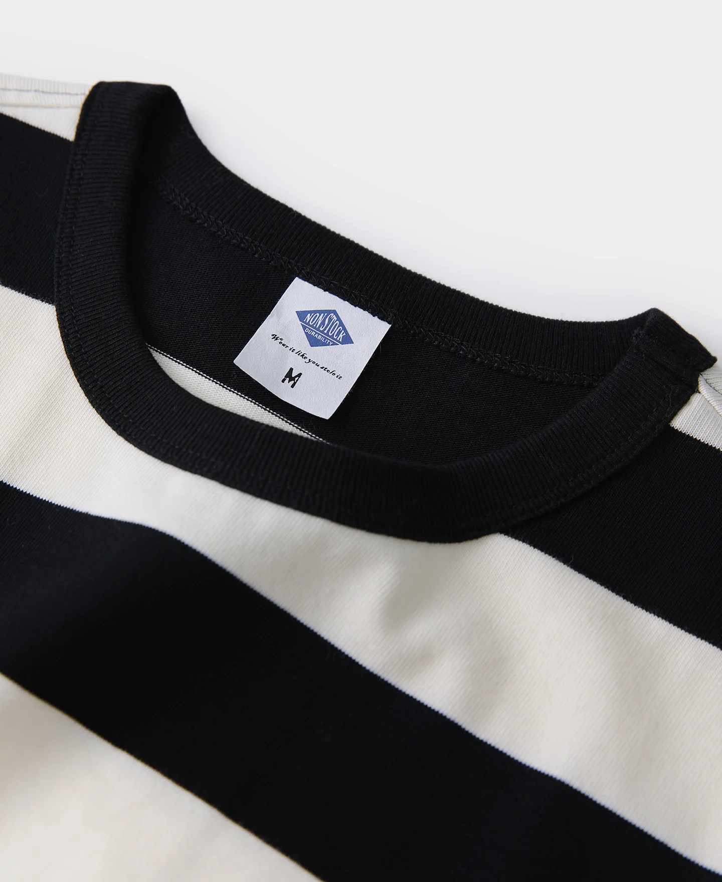 Heavyweight Cotton Wide Striped T-Shirt - Black/White - Image 9