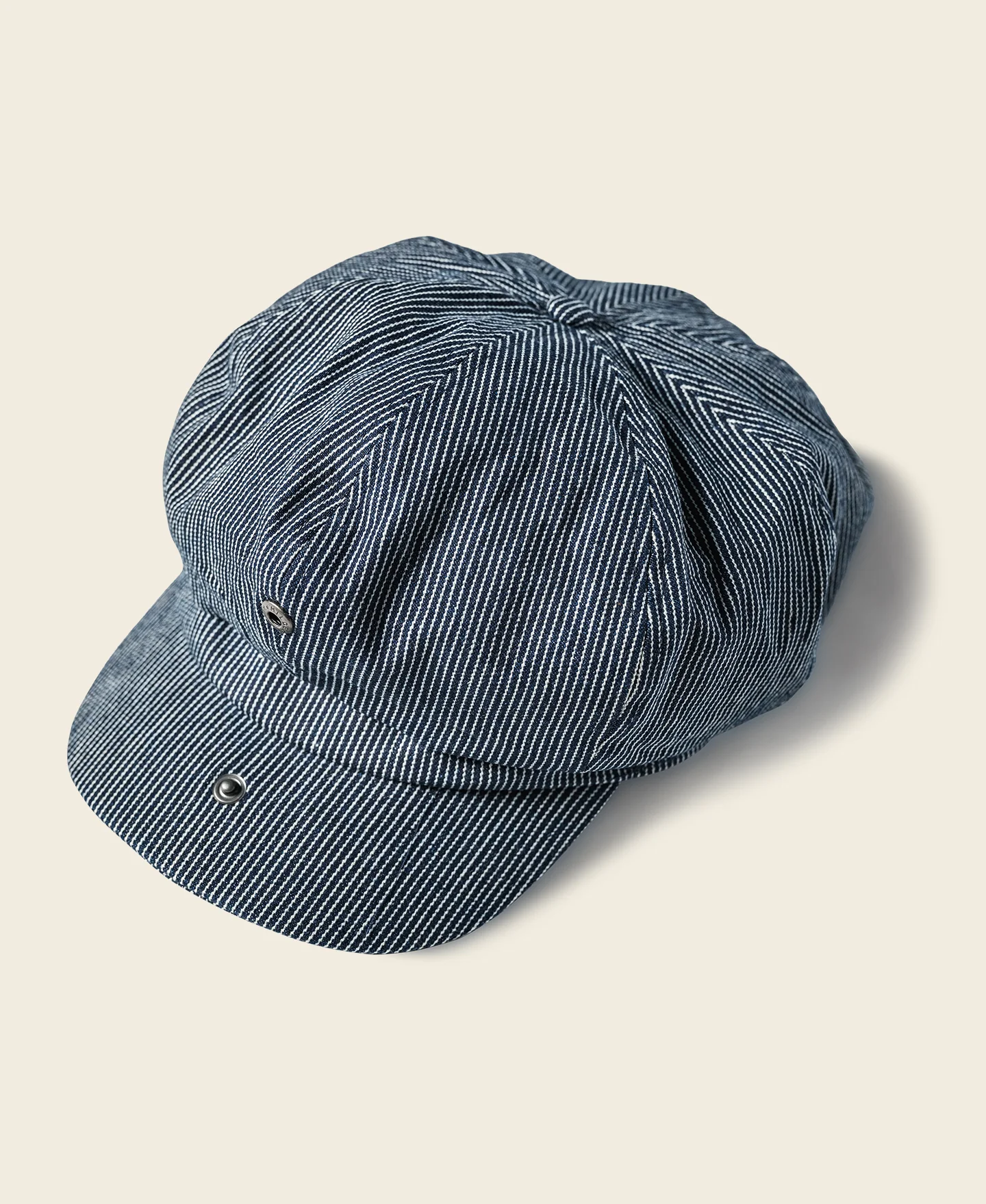 Striped Denim Newsboy Cap - Image 3