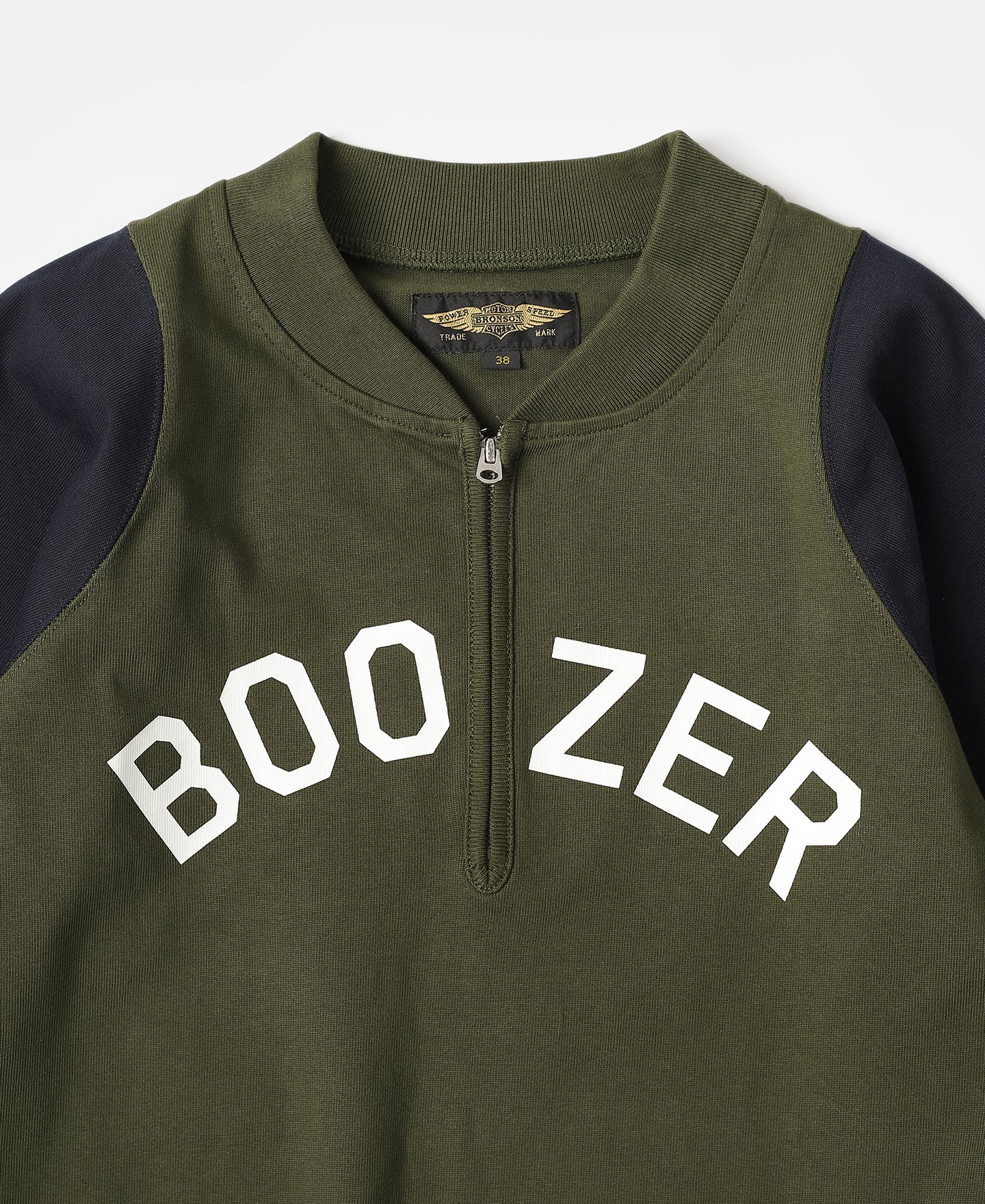 Quarter-Zip Rider Printed Long Sleeve T-Shirt - Olive - Image 5