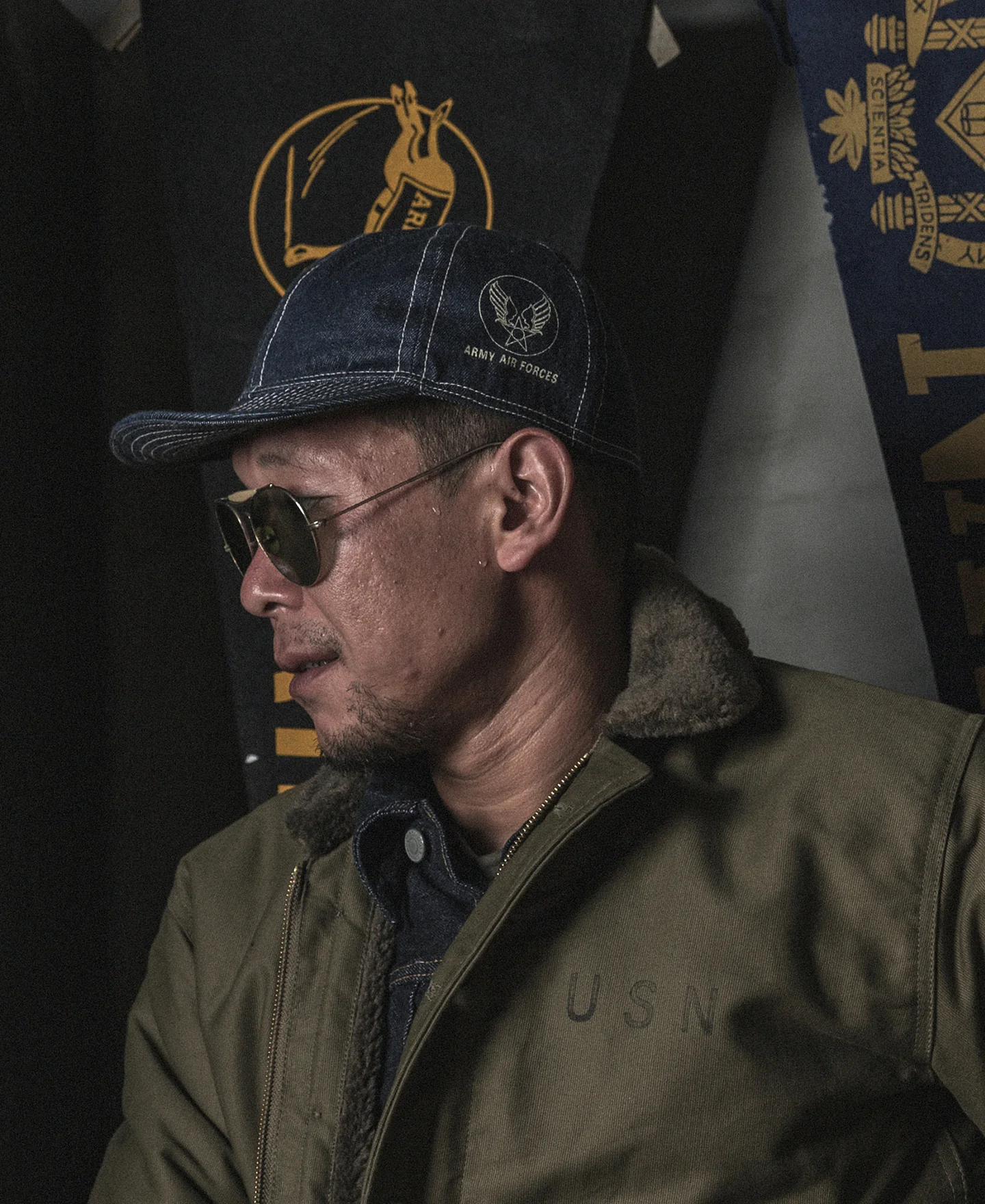 WWII USAAF Type A-3 Cap - Indigo - Image 5