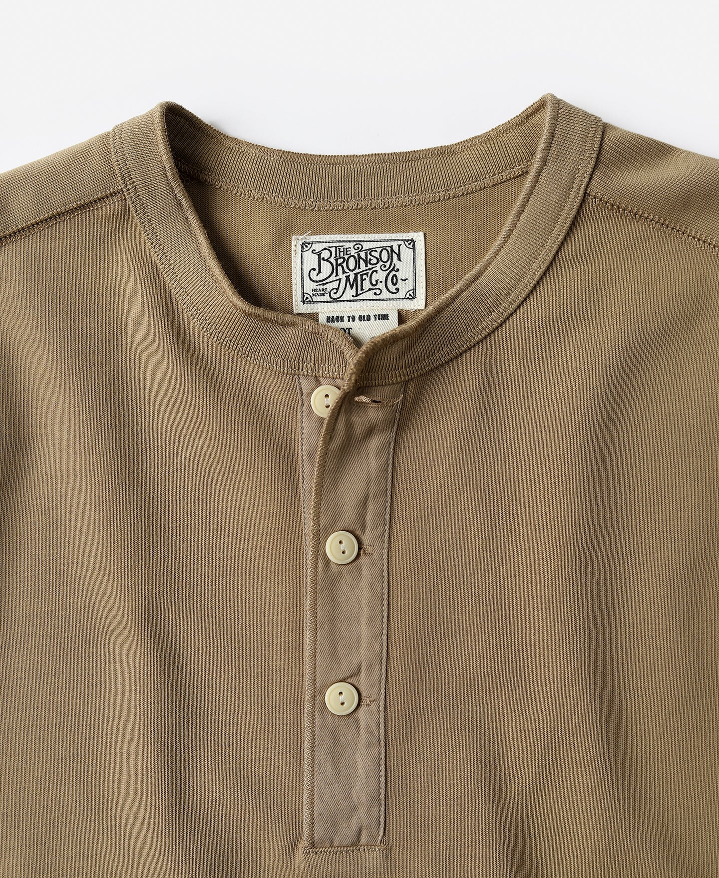 Vintage Long Sleeve Henley Shirt - Khaki - Image 6