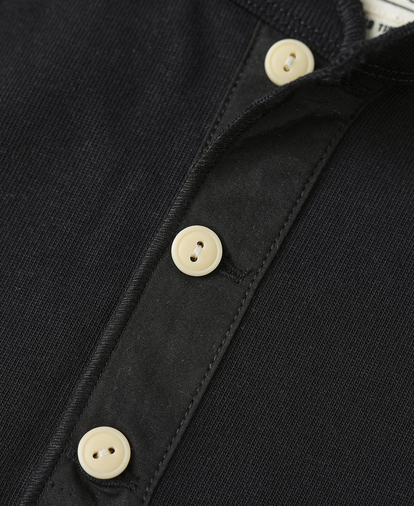 Vintage Long Sleeve Henley Shirt - Black - Image 9