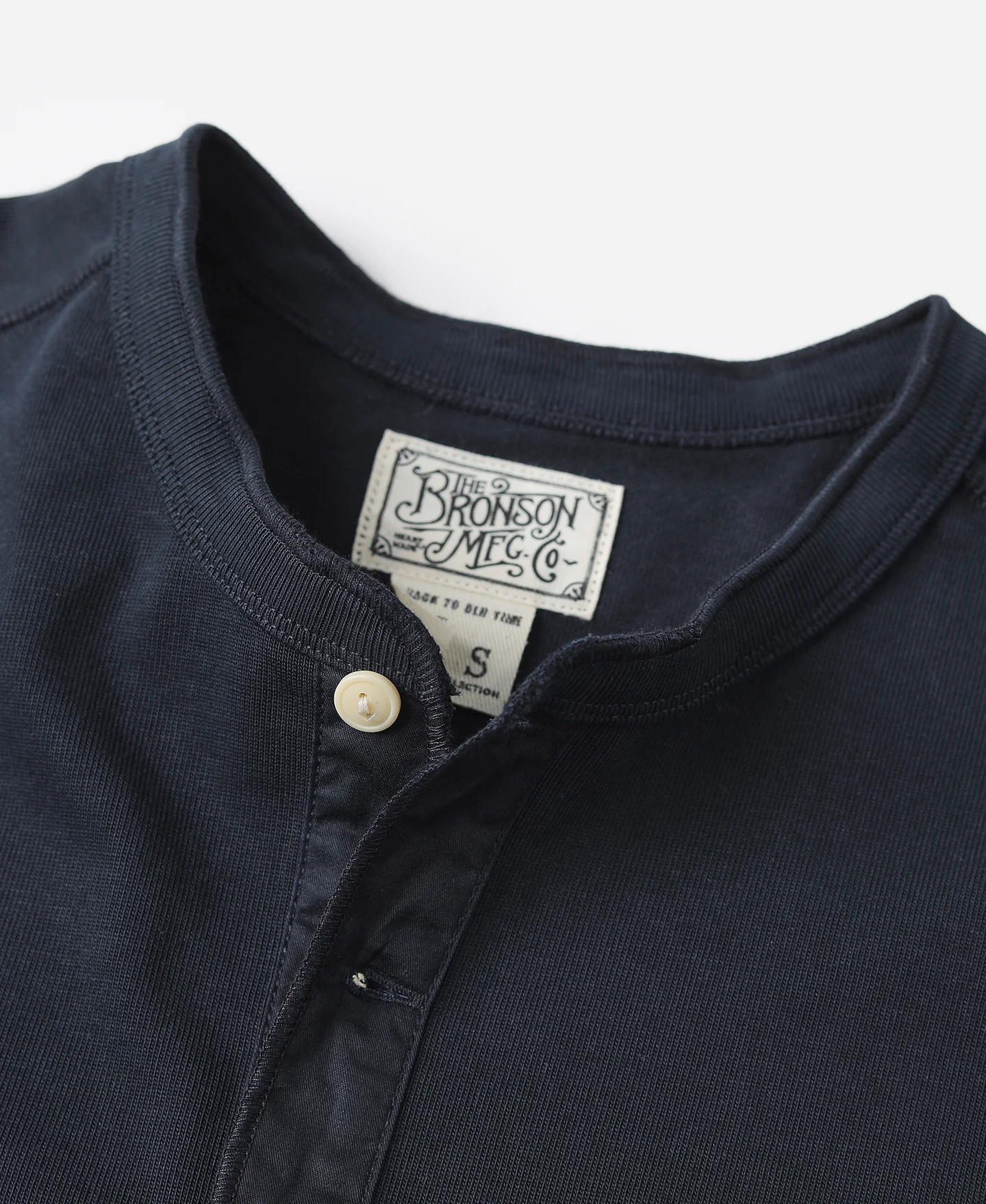 Vintage Long Sleeve Henley Shirt - Navy - Image 7