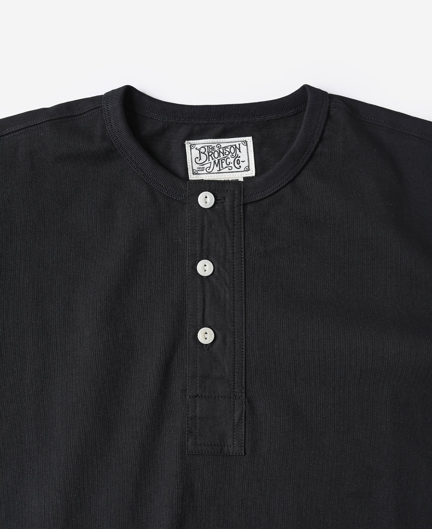 Vintage Short Sleeve Henley T-Shirt - Black - Image 6
