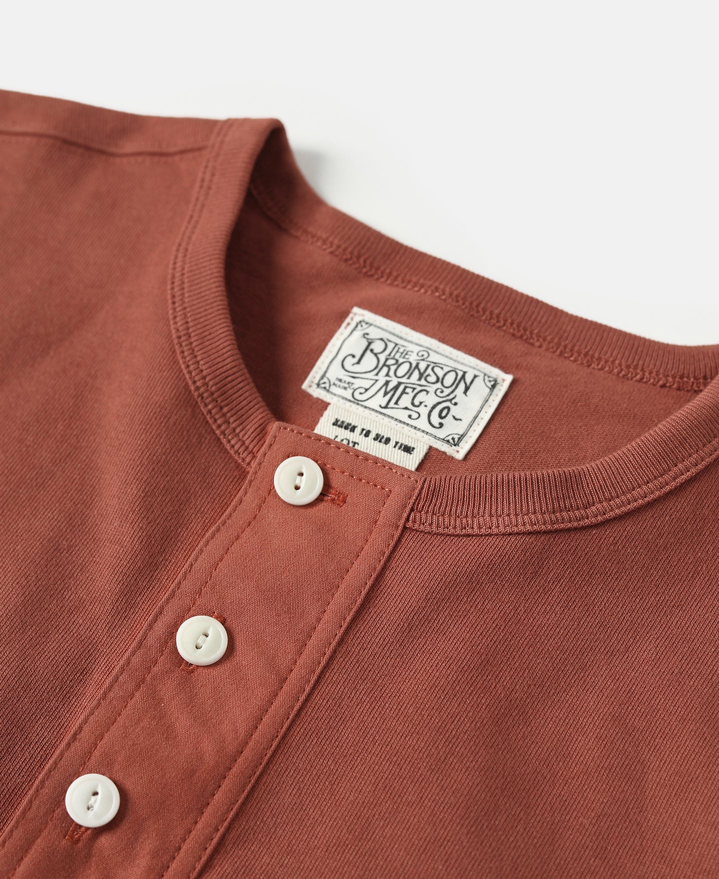 Vintage Short Sleeve Henley T-Shirt - Brick Red - Image 7